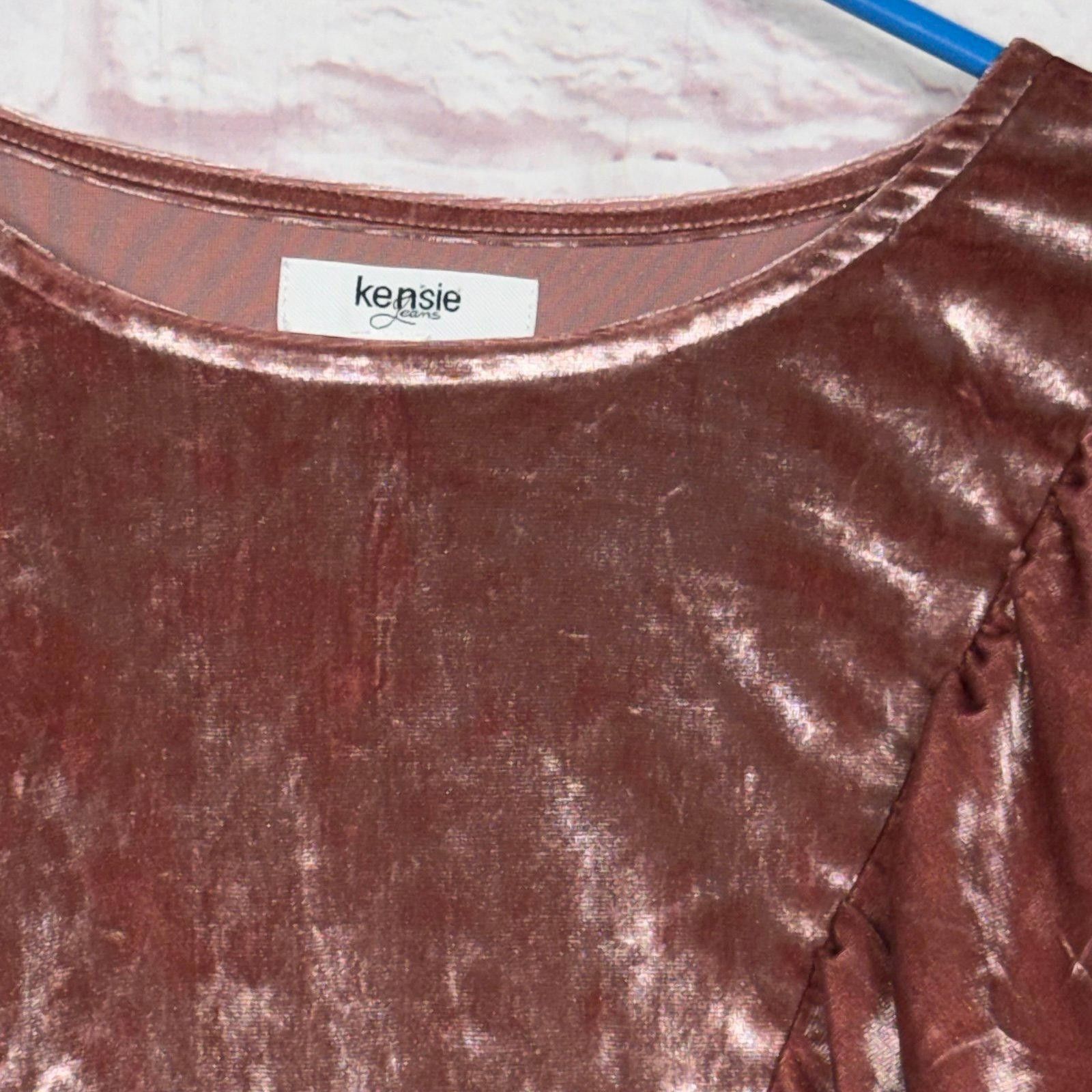 Other Kensie Jeans Medium Crushed Velvet Long Sleeve Top NWT Size M / US 6-8 / IT 42-44 - 6 Thumbnail