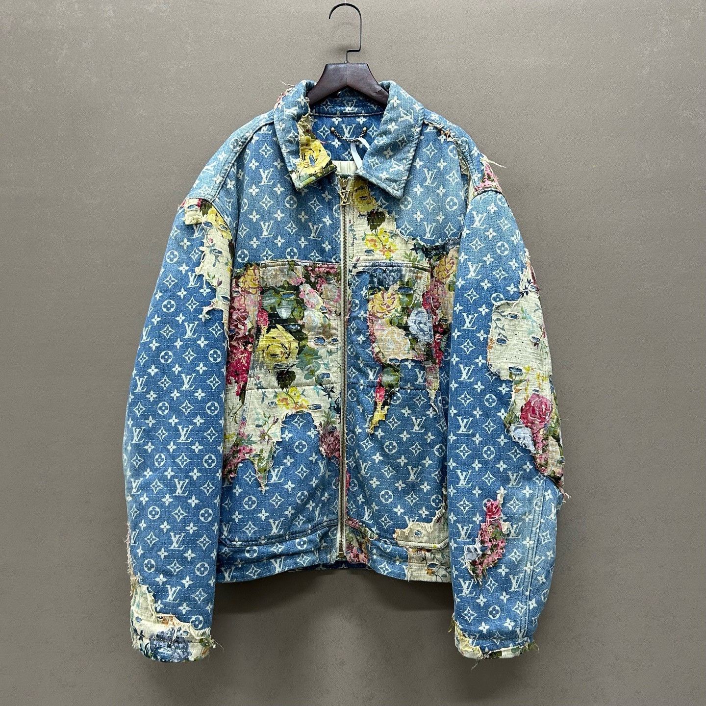 Louis Vuitton Louis Vuitton Do Old Destruction Floral Denim Cotton