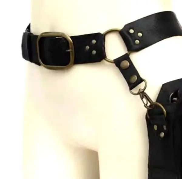 Japanese Brand Punk Motorcycle Knight Drop Leg Chevalier Leather Bag Rare Size ONE SIZE - 4 Thumbnail