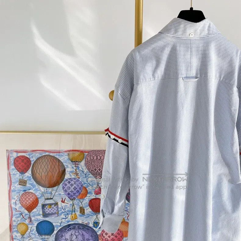 Thom Browne Thom Browne Blue Striped Shirt Dress Size XS / US 0-2 / IT 36-38 - 5 Thumbnail