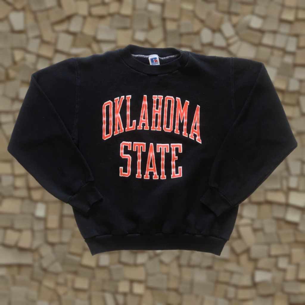 Russell Athletic VINTAGE RUSSELL ATHLETIC Sweatshirt Crewneck Men M Black USA MADE 90s 80s Football Active Logo Pullover Size US M / EU 48-50 / 2 - 1 Thumbnail
