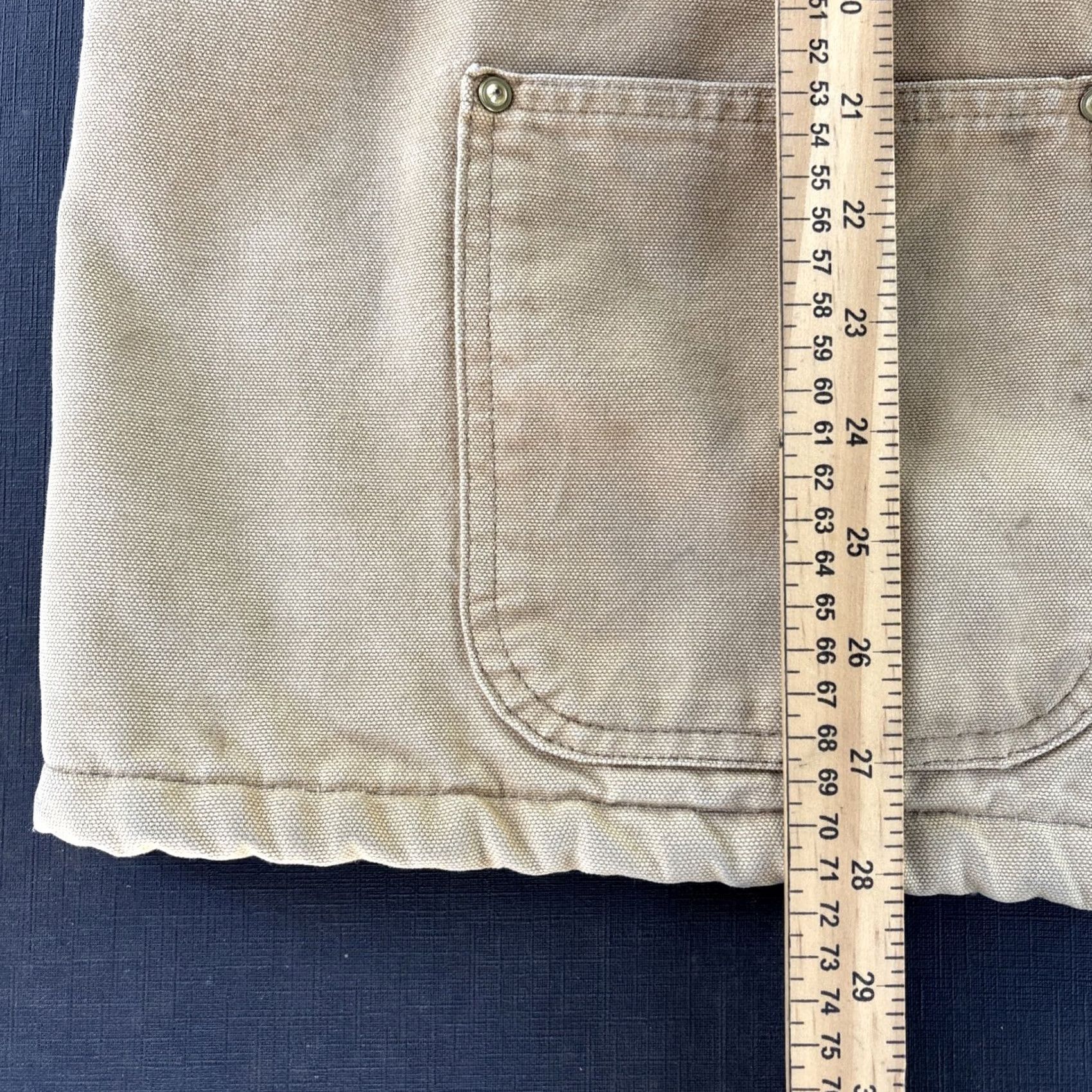 Carhartt VINTAGE Carhartt Jacket Field Coat L Beige 90s Chore Insulated Lined Heavyweight Pockets Button Mens Size US L / EU 52-54 / 3 - 3 Thumbnail