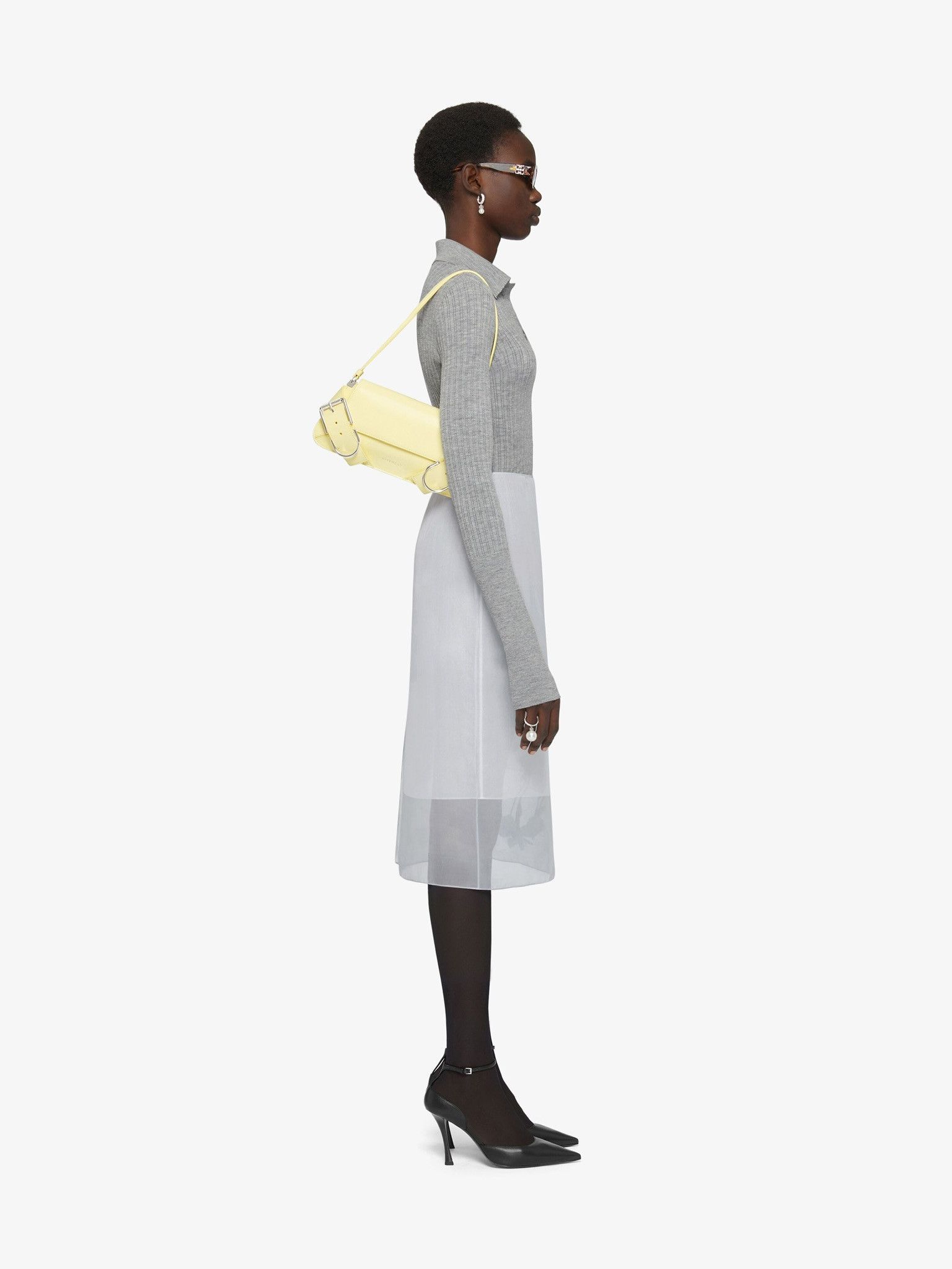 Givenchy o1w1db10325 Size: OS/Voyou Flap Bag in Soft Yellow Size ONE SIZE - 7 Thumbnail