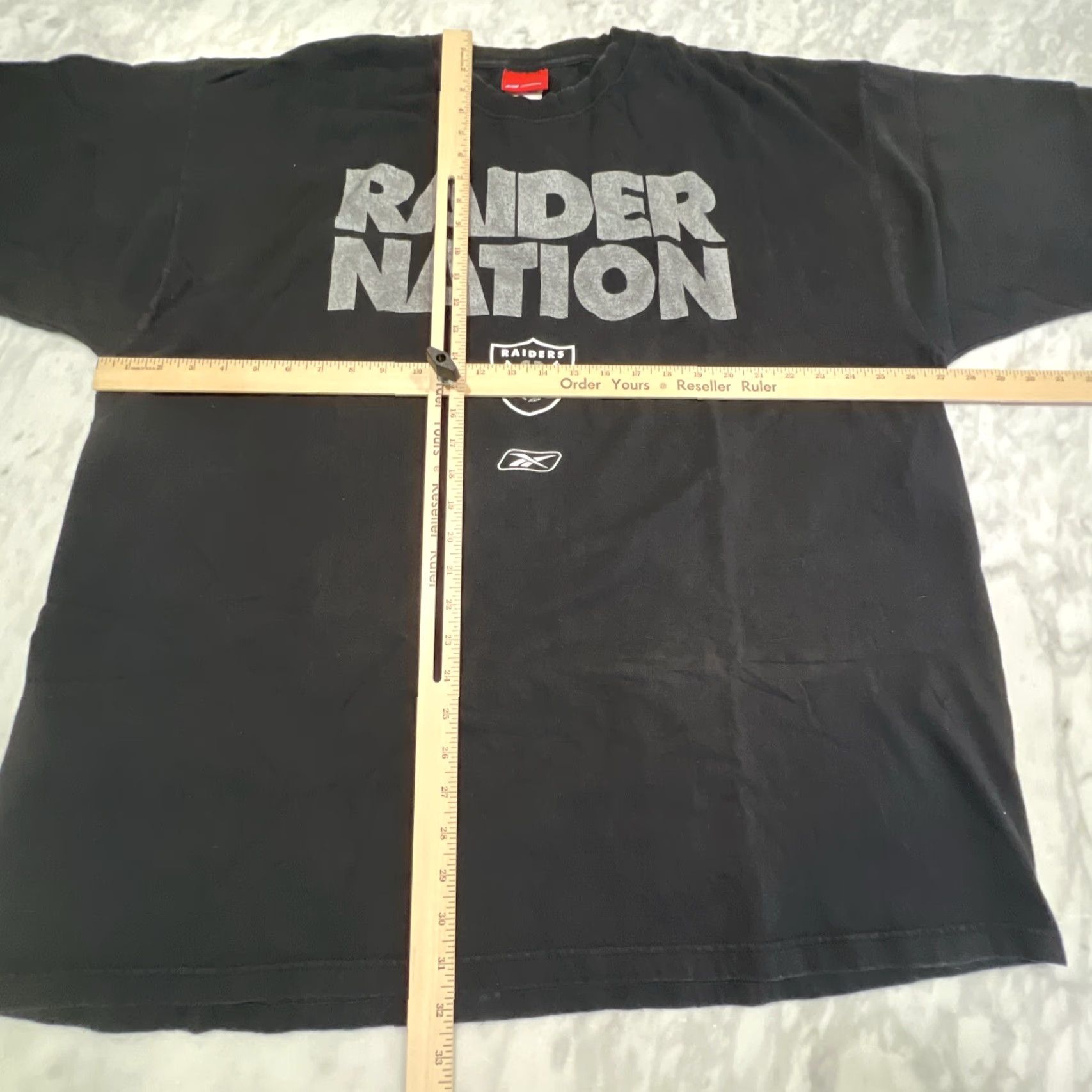Reebok Vintage Reebok Raider Nation Graphic T Shirt Mens 2XL Black Silver Faded Big Size US XXL / EU 58 / 5 - 7 Thumbnail