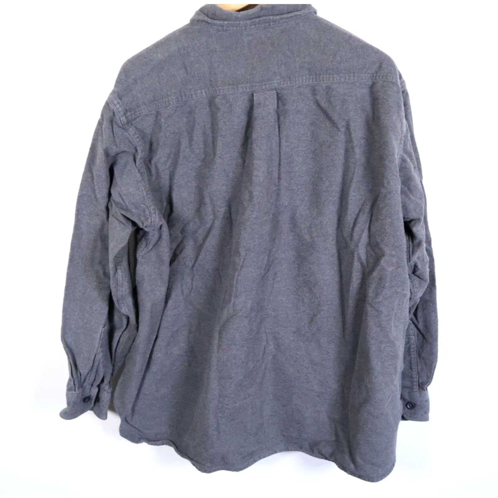 Vintage VINTAGE L.L. Bean Chamois Shirt Men's 2XL Gray Heavyweight Workwear Grunge Flannel Shirt Size US XXL / EU 58 / 5 - 2 Thumbnail