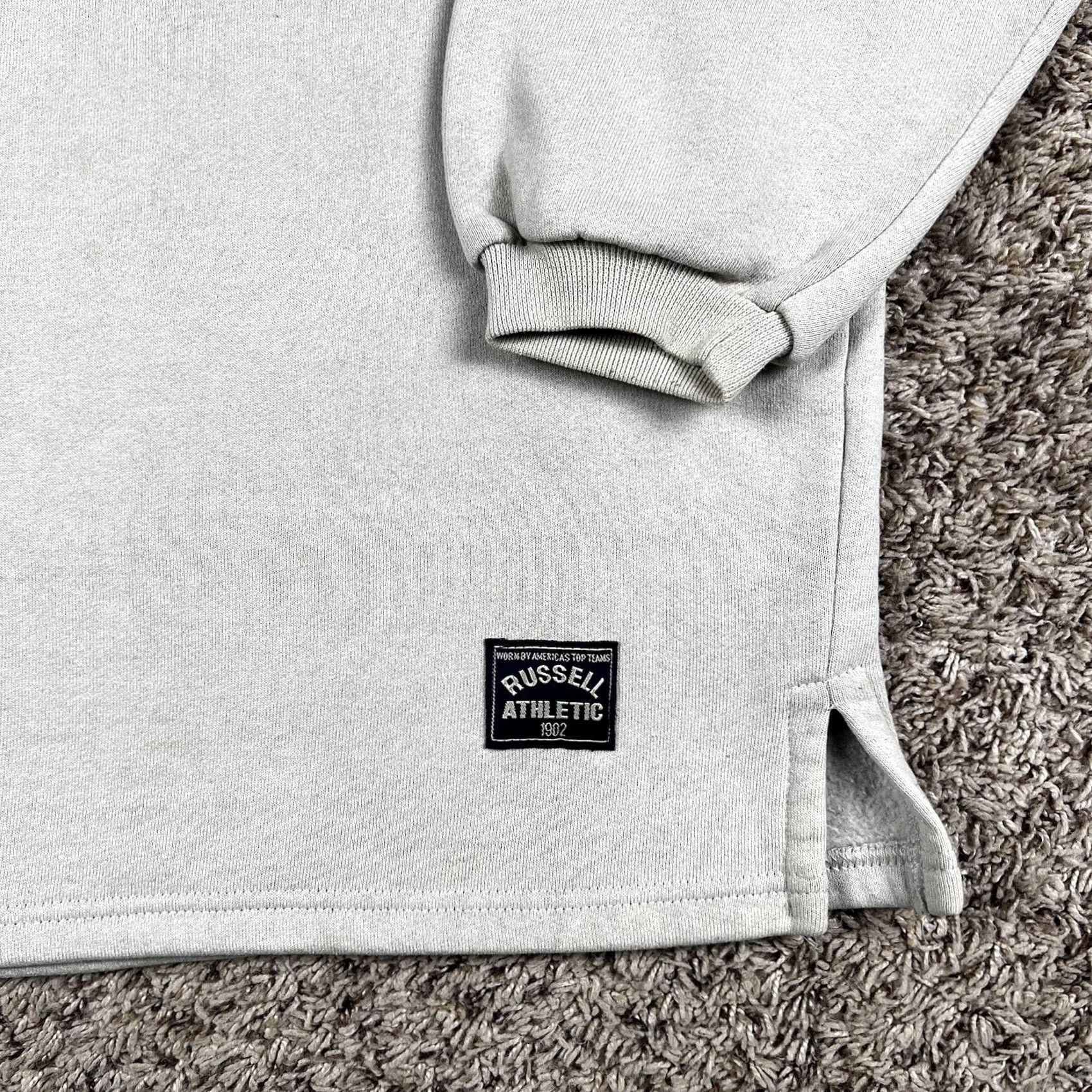 Russell Athletic VINTAGE Russell Athletic Sweatshirt Beige Quarter Zip Pullover XL Men 90s Logo Zipper Pullover Decade Odds & Ends Size US XL / EU 56 / 4 - 5 Thumbnail
