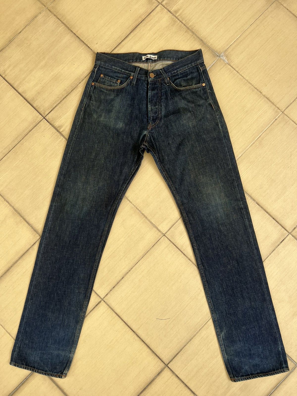 Vintage ACNE JEANS Muddy Denim Redline Selvedge Jeans