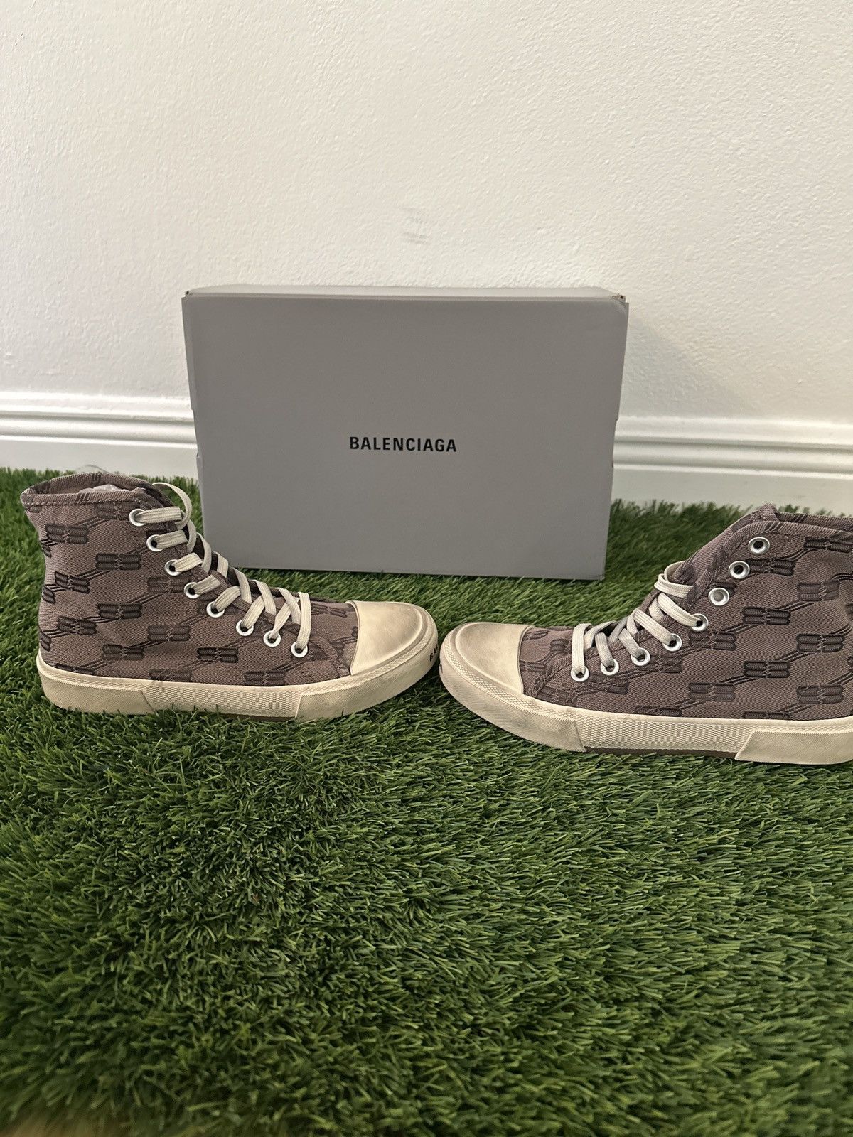 Balenciaga Paris High Top BB Monogram Dark Mink