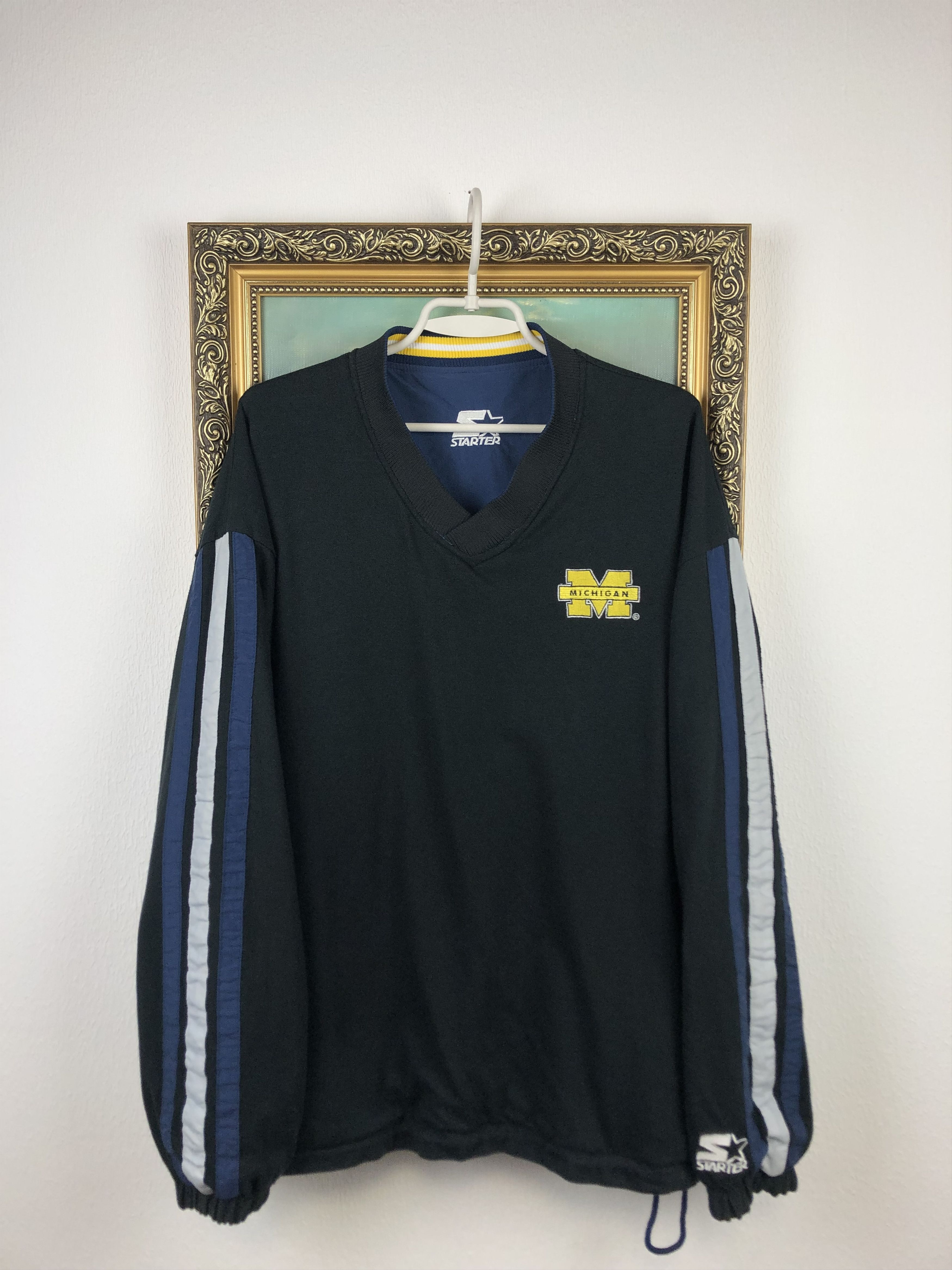 Starter Vintage Michigan Wolverines Jacket Sweatshirt Reversible Size US L / EU 52-54 / 3 - 15 Thumbnail