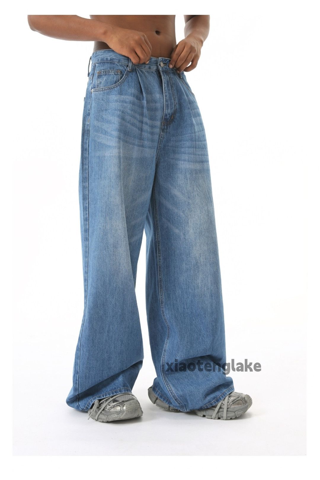 Jean × Vintage Unisex washed faded utility hiphop loose baggy jeans Size US 32 / EU 48 - 2 Thumbnail