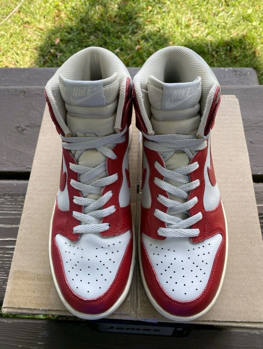 Nike Size 9.5 - Wmns Nike Dunk High Gym Red Neutral Grey Sail Size US 9.5 / IT 39.5 - 2 Thumbnail