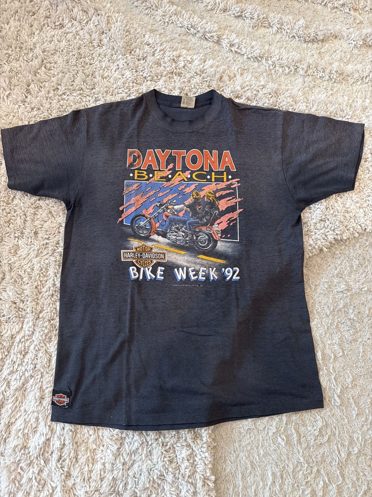 Harley Davidson × Vintage Vintage Harley Davidson Tee Bike week Daytona Beach 1992 XL Size US XL / EU 56 / 4 - 1 Thumbnail