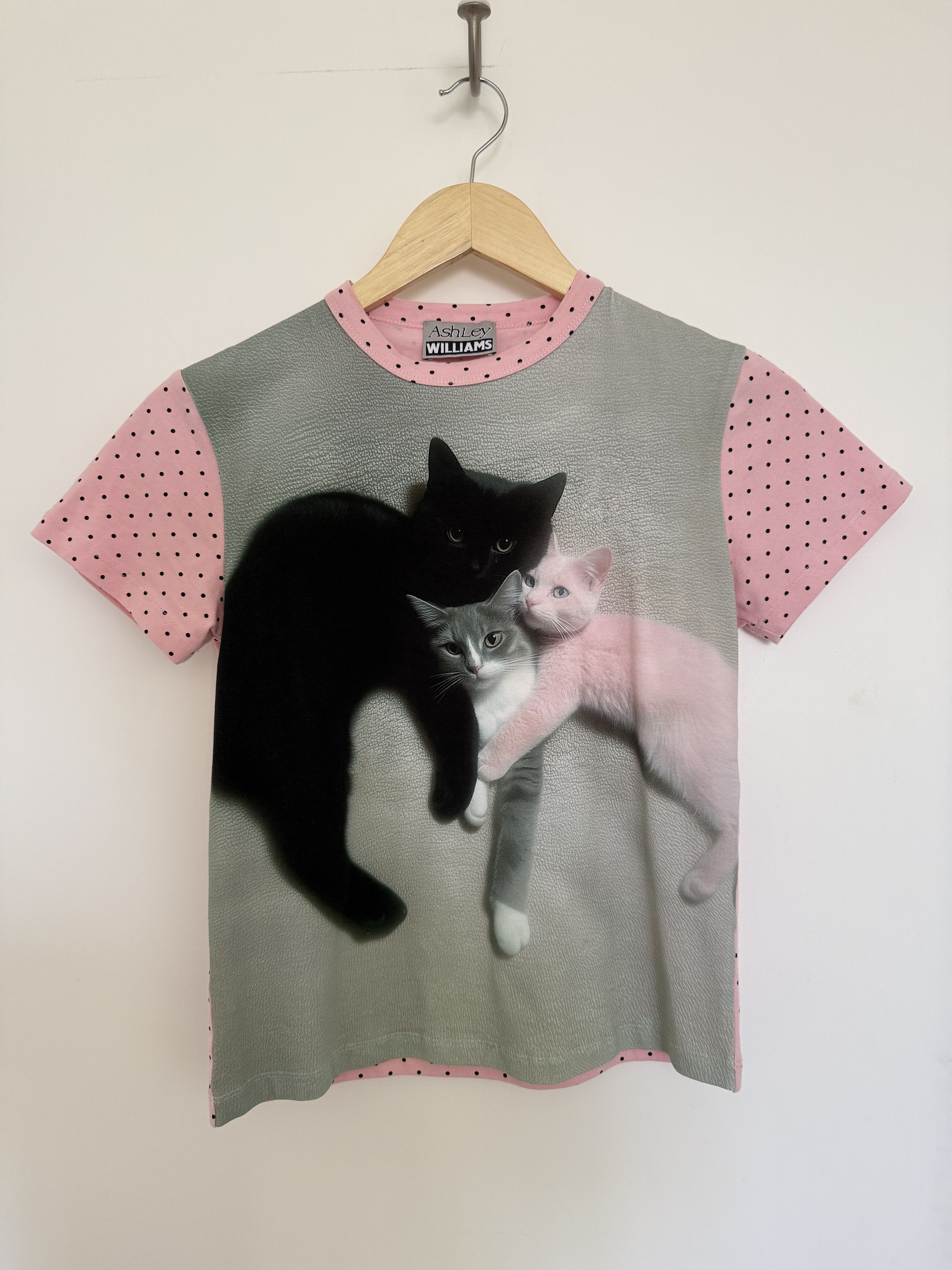 Ashley Williams Women's Gray Polka-Dot Printed T-Shirt Size M / US 6-8 / IT 42-44 - 1 Thumbnail
