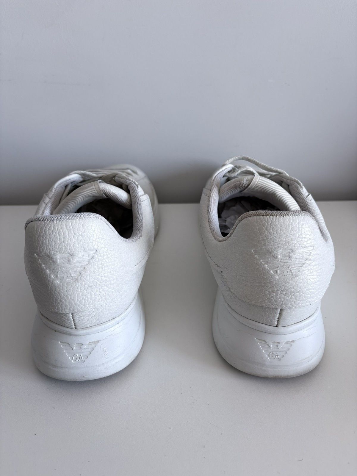 Emporio Armani Emporio Armani sneakers white leather casual size 44 men's Size US 11 / EU 44 - 5 Thumbnail