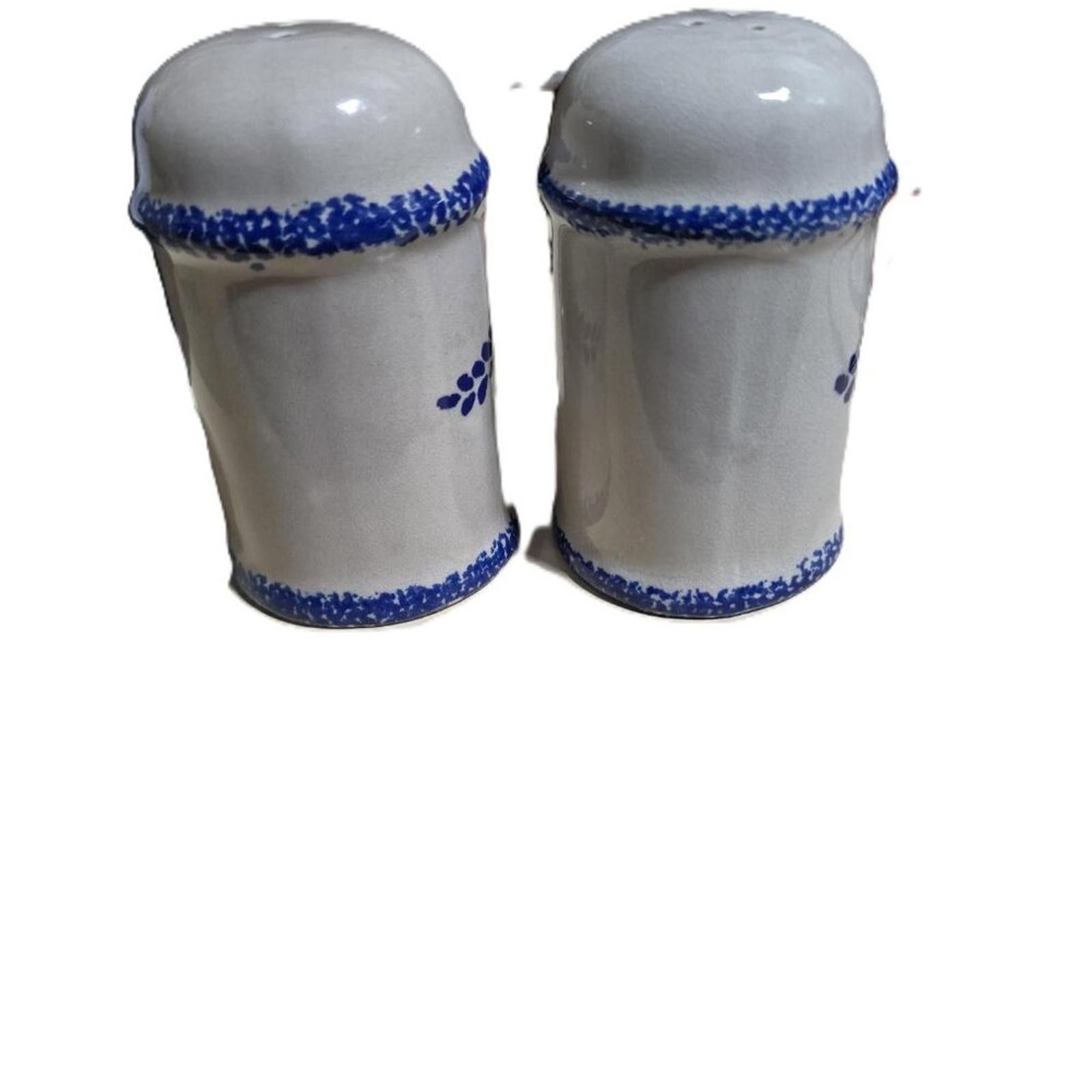 Other Antique Flow Blue Spongeware Range Salt & Pepper Shakers Size ONE SIZE - 4 Thumbnail