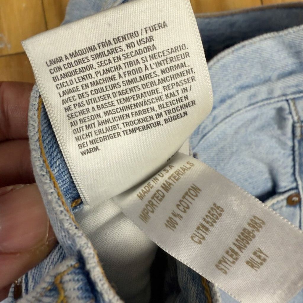 Agolde AGOLDE Riley Straight Distressed Fading Blue Jeans Size 24 Size 24" / US 00 / IT 34 - 7 Thumbnail