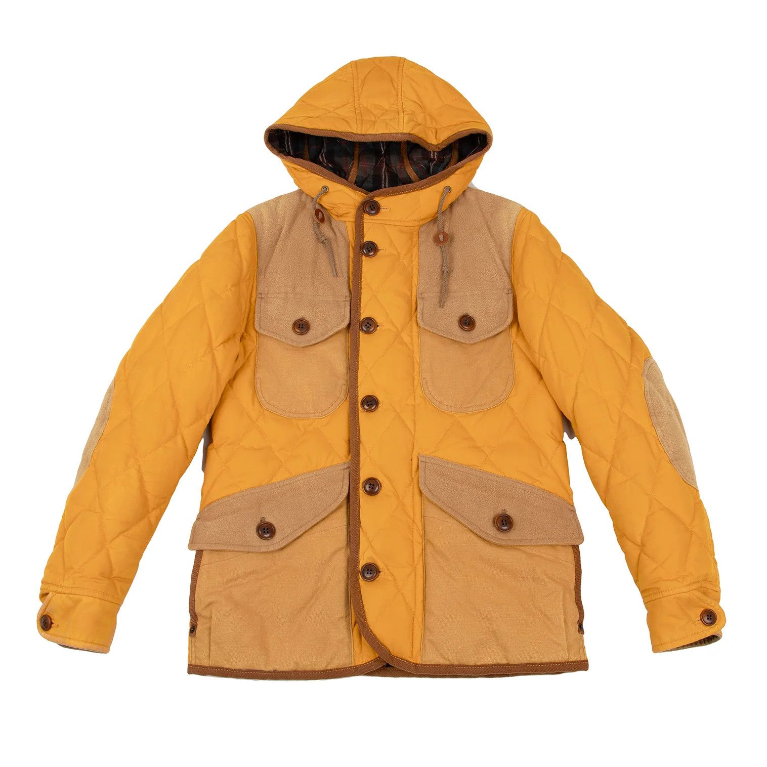 Junya Watanabe Quilted Down Hooded Jacket in Orange Brown XS Size US XS / EU 42 / 0 - 1 Thumbnail