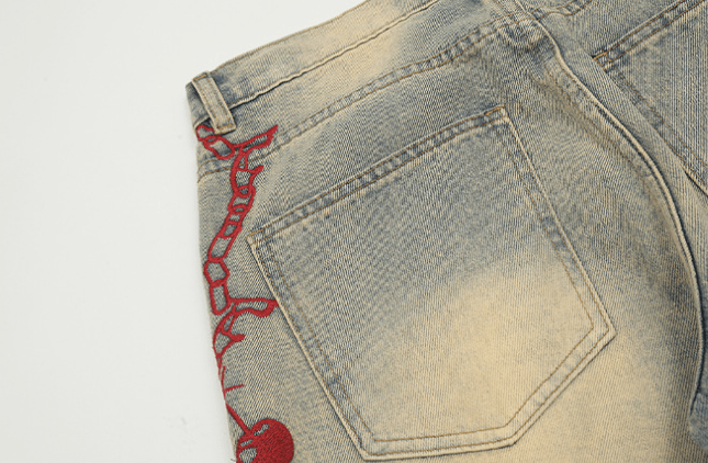 Japanese Brand × Jean Men's street heavy duty printed loose jeans y2k Size US 32 / EU 48 - 5 Thumbnail