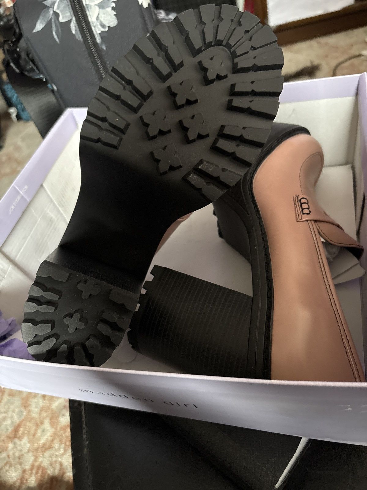 Steve Madden Madden Girl Black and Creamy Neutral colored Platform Heels Size US 8.5 / IT 38.5 - 1 Thumbnail