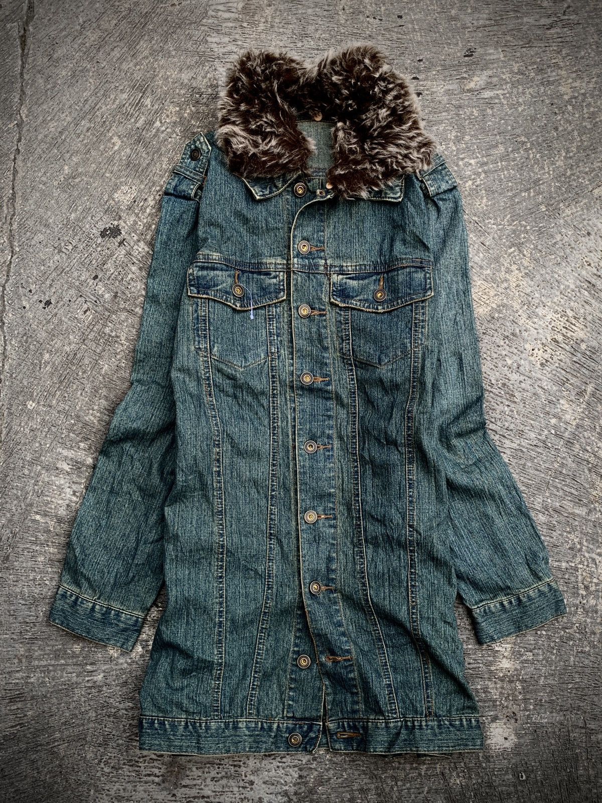2000s Faux fur long Kmrii style jacket