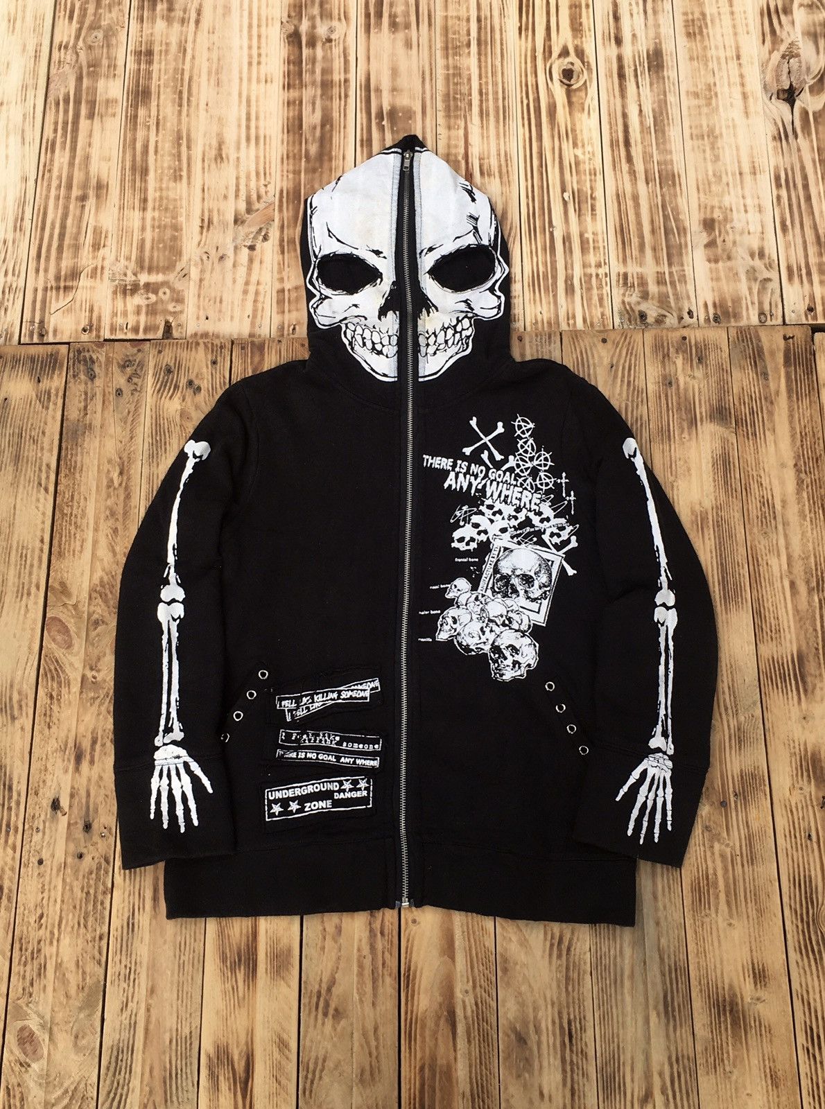 If Six Was Nine × Japanese Brand × Le Grande Bleu (L.G.B.) Mar Jour Skeleton Ful zip Hoodie Gothic punk Size US M / EU 48-50 / 2 - 1 Thumbnail