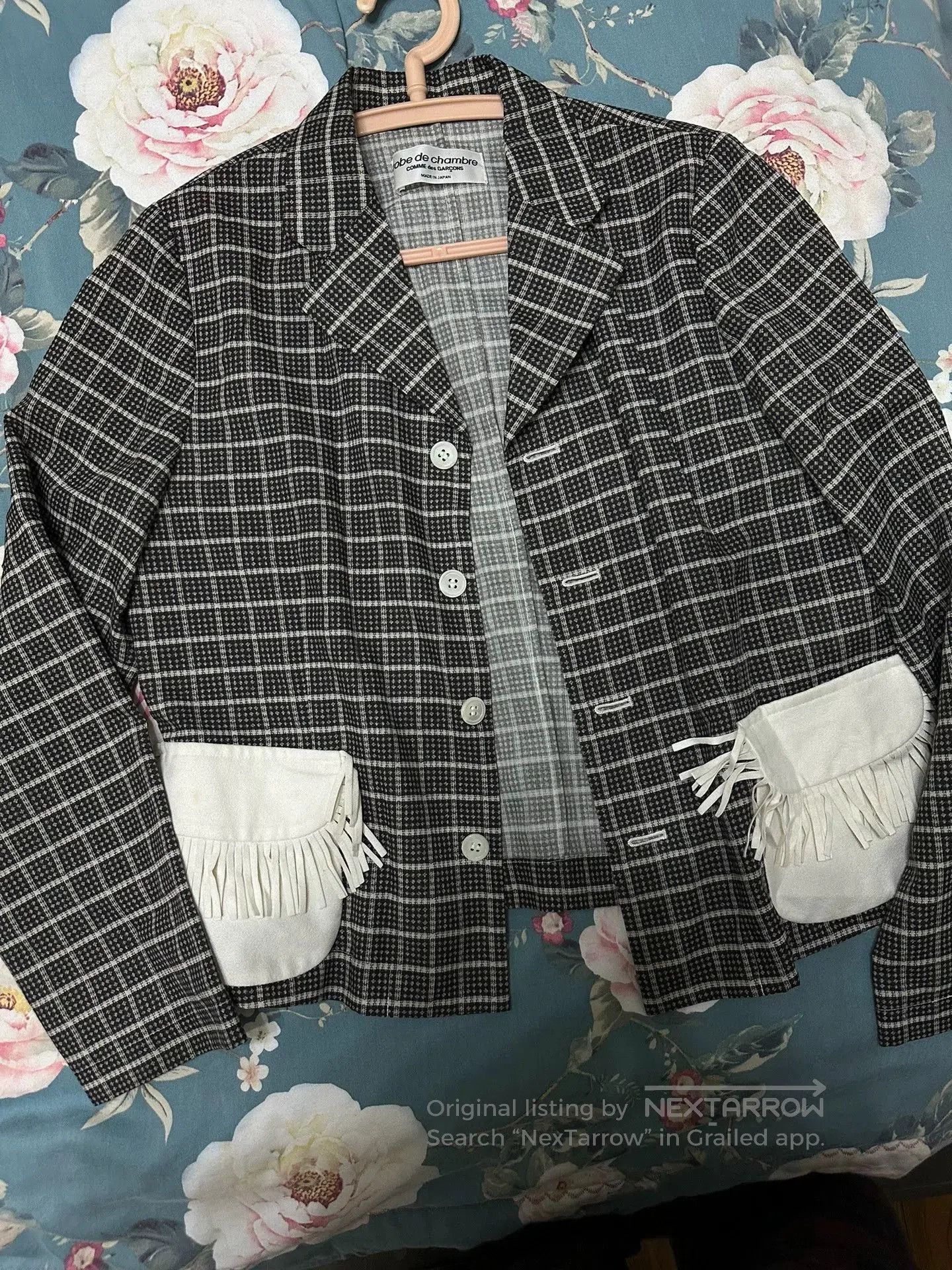 Comme des Garcons Comme des Garçons Checkered Fringed Blazer. Size S / US 4 / IT 40 - 1 Thumbnail