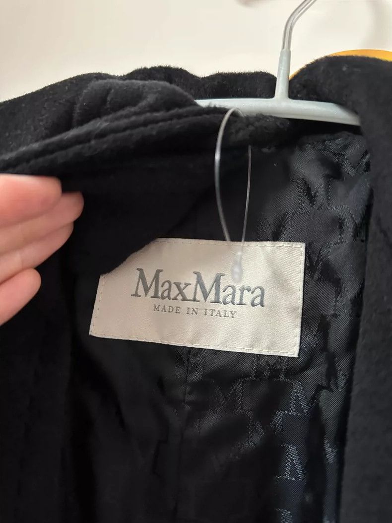 Max Mara Max Mara 101801 Black Coat Size L / US 10 / IT 46 - 3 Thumbnail