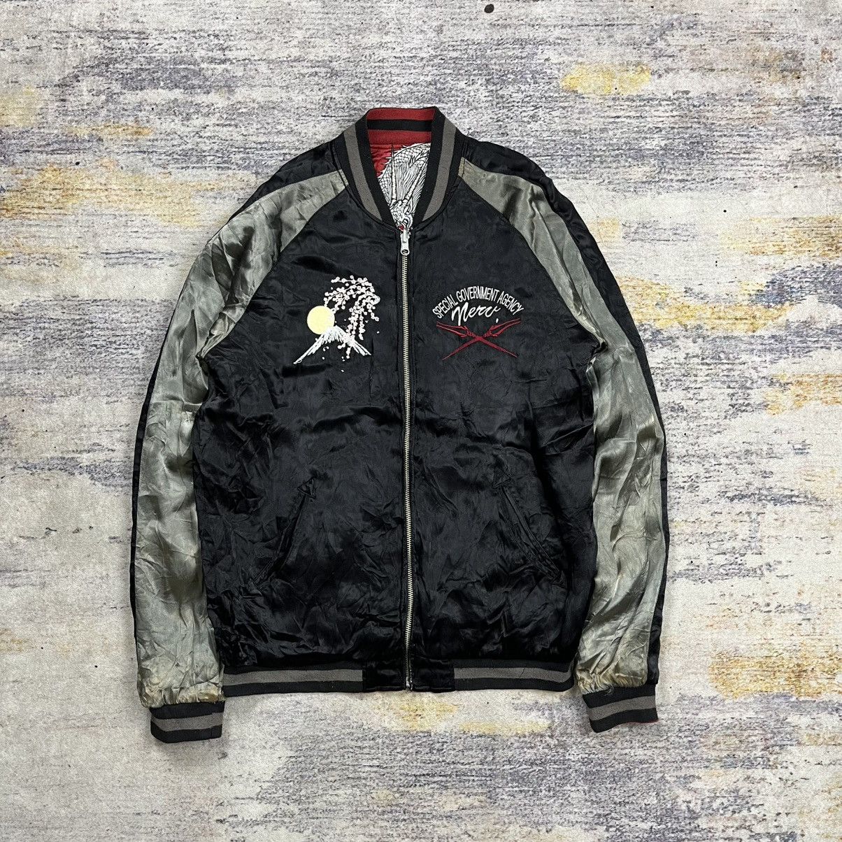 Anime Nishiki Evangelion reversible rayon souvenir sukajan jacket Size US L / EU 52-54 / 3 - 4 Thumbnail