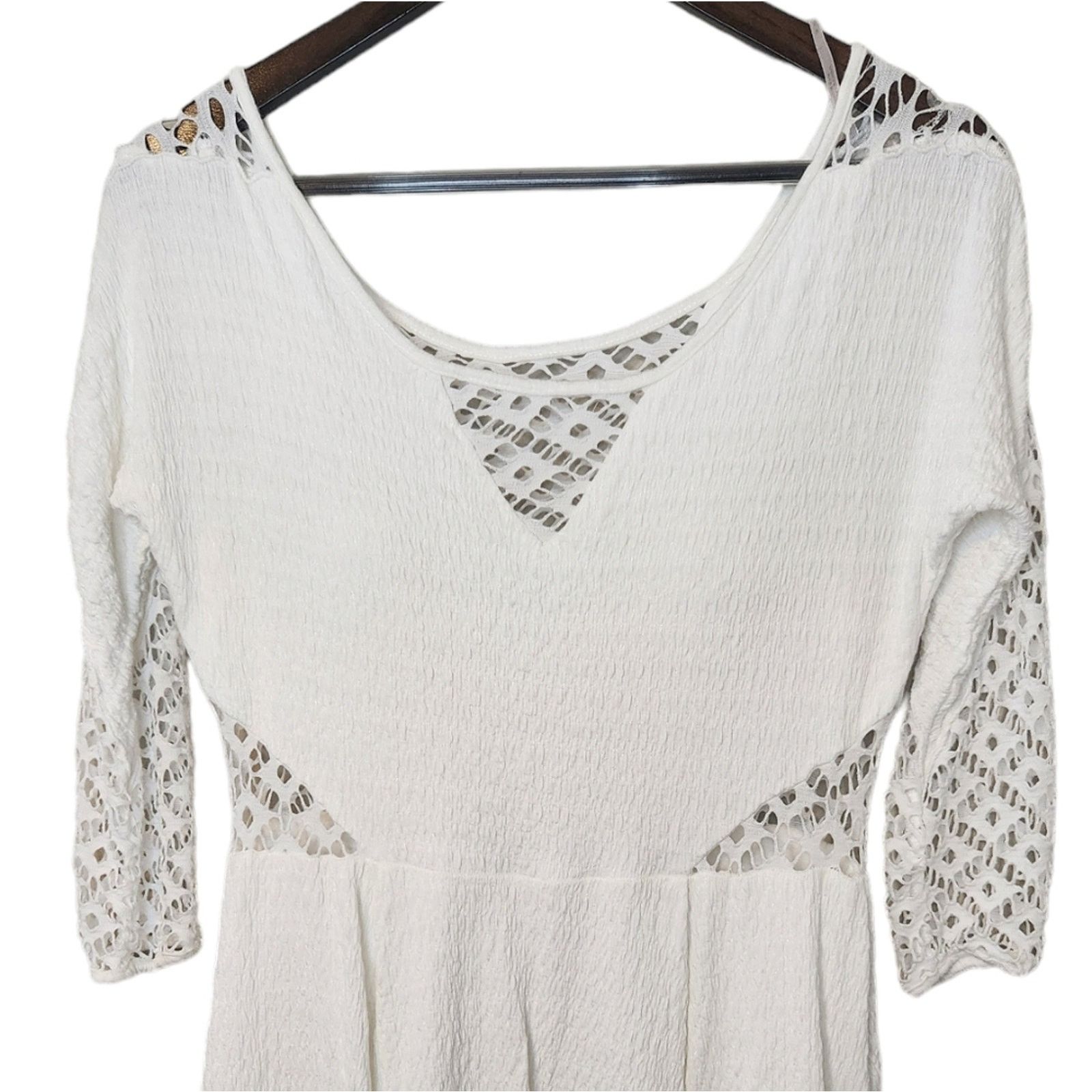 Free People Free People To the Point White crochet cut out dress Medium Size M / US 6-8 / IT 42-44 - 10 Thumbnail