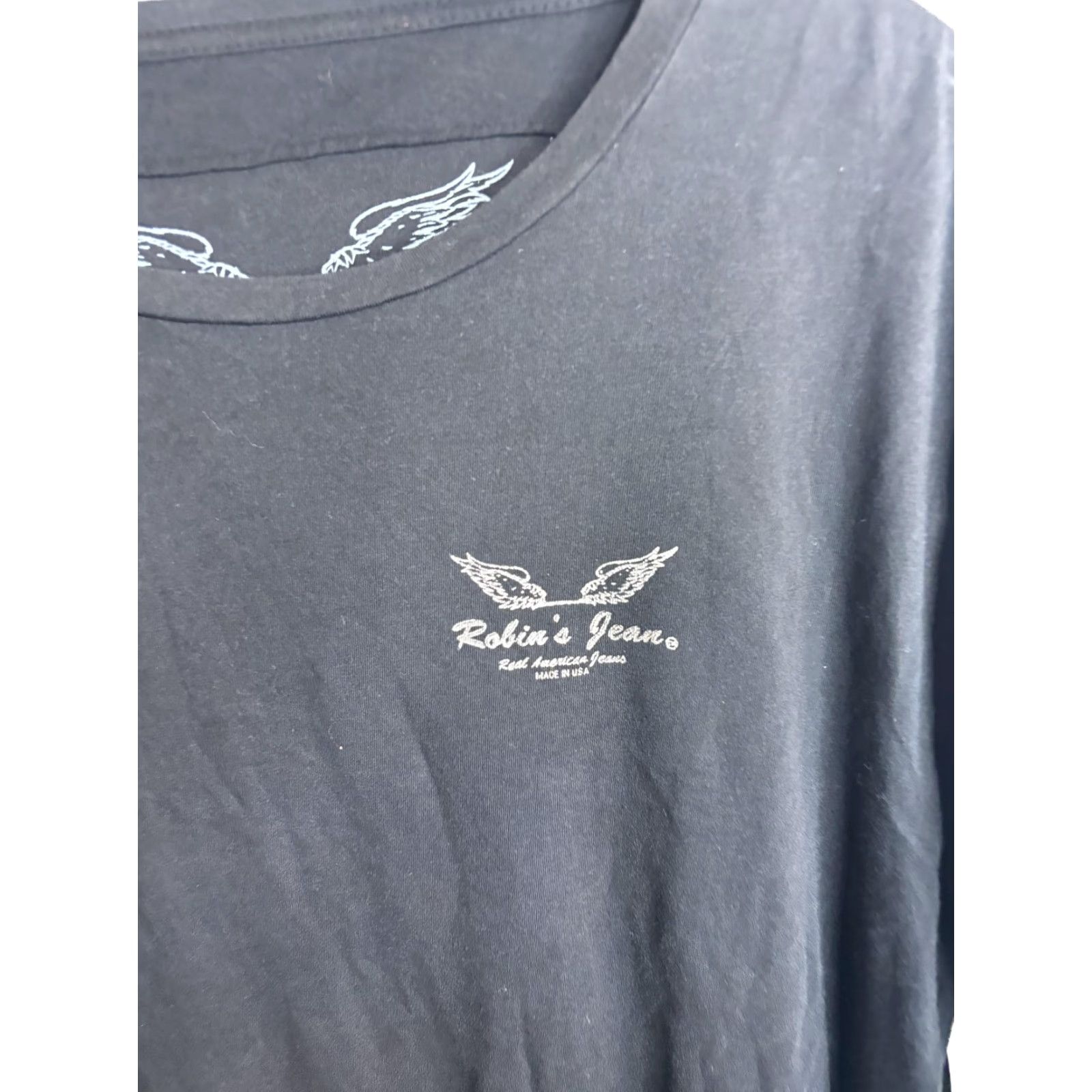 Logo 7 Robin's Jean Shirt Mens 3XL Black Wings Graphic Tee Made In USA T-Shirt Streetwear Crew Neck Short Sleeve Mens Size US XXL / EU 58 / 5 - 2 Thumbnail