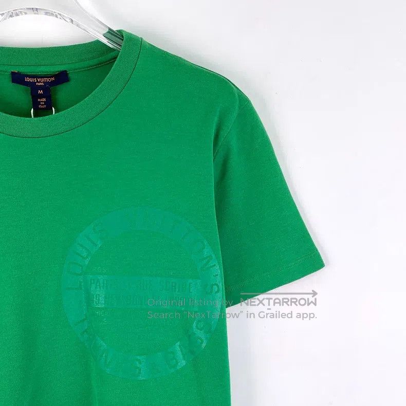 Louis Vuitton Louis Vuitton Green logo-print cotton crewneck T-shirt Size US M / EU 48-50 / 2 - 3 Thumbnail