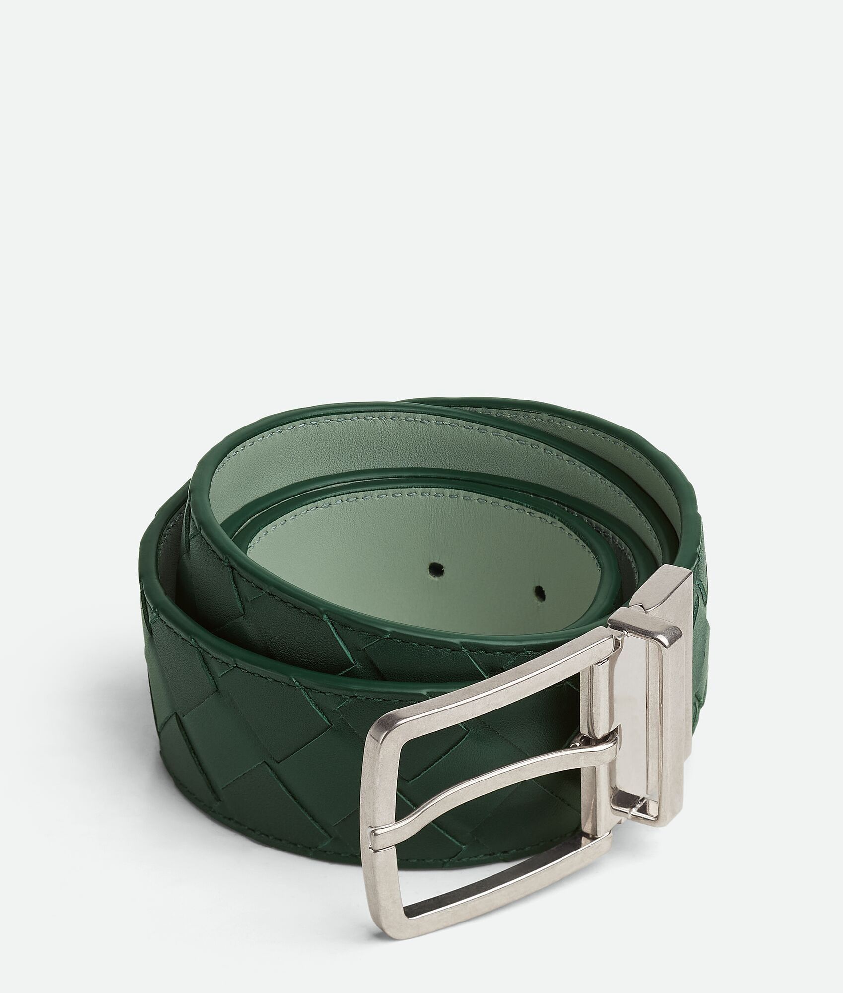 Bottega Veneta o1n1vont0425 Size: 90 / Intrecciato Reversible Belt Green Size 36 - 1 Thumbnail