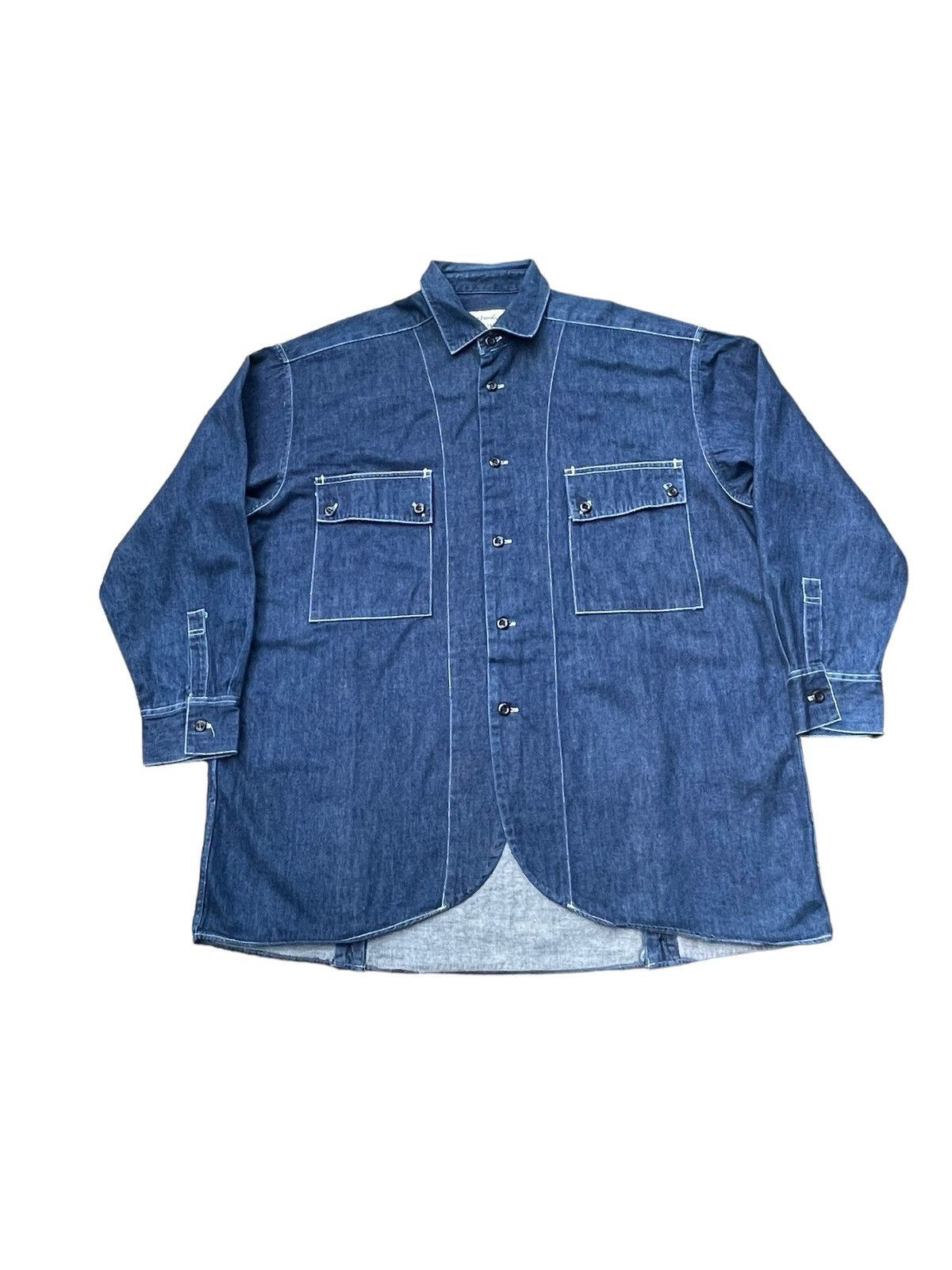 image of Vintage Flandre Denim Shirt in Blue, Men's (Size Medium)