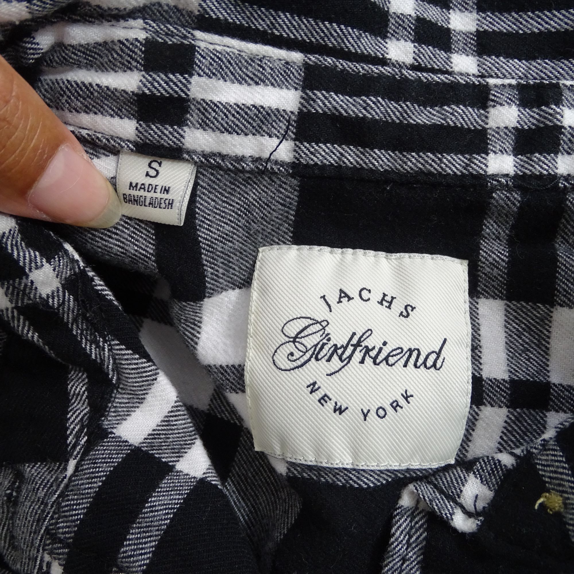 JACHS NY Jachs Girlfriend Black Plaid Flannel Button Up Shirt Size S Size S / US 4 / IT 40 - 6 Thumbnail