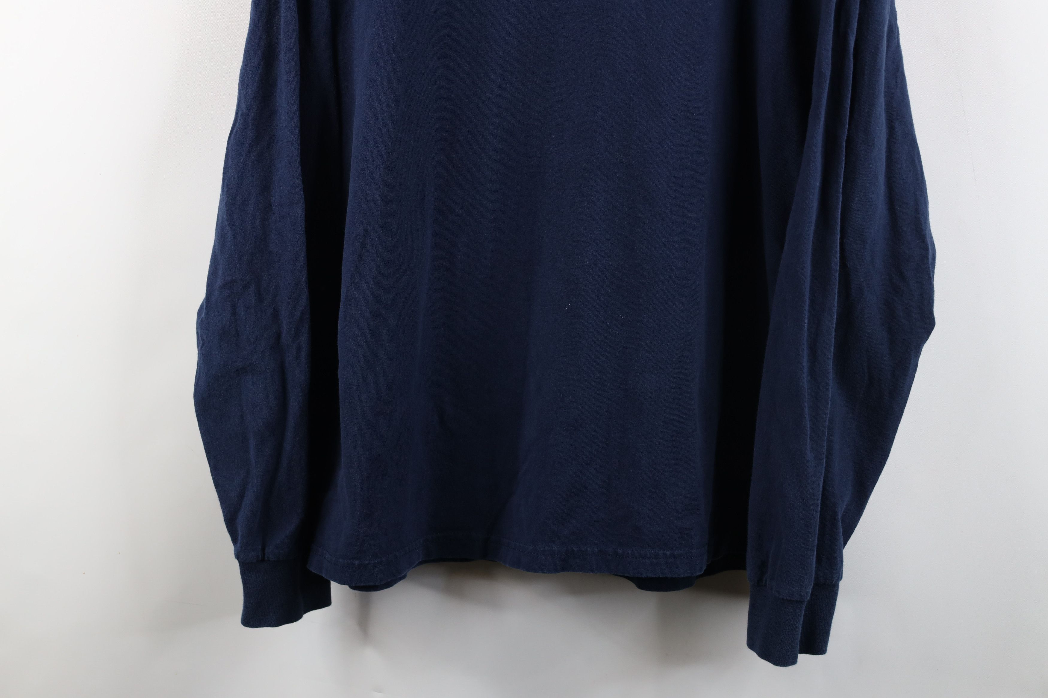 Vintage Vintage 90s Streetwear Heavy Cotton Long Sleeve T-Shirt Navy Size US XL / EU 56 / 4 - 3 Thumbnail