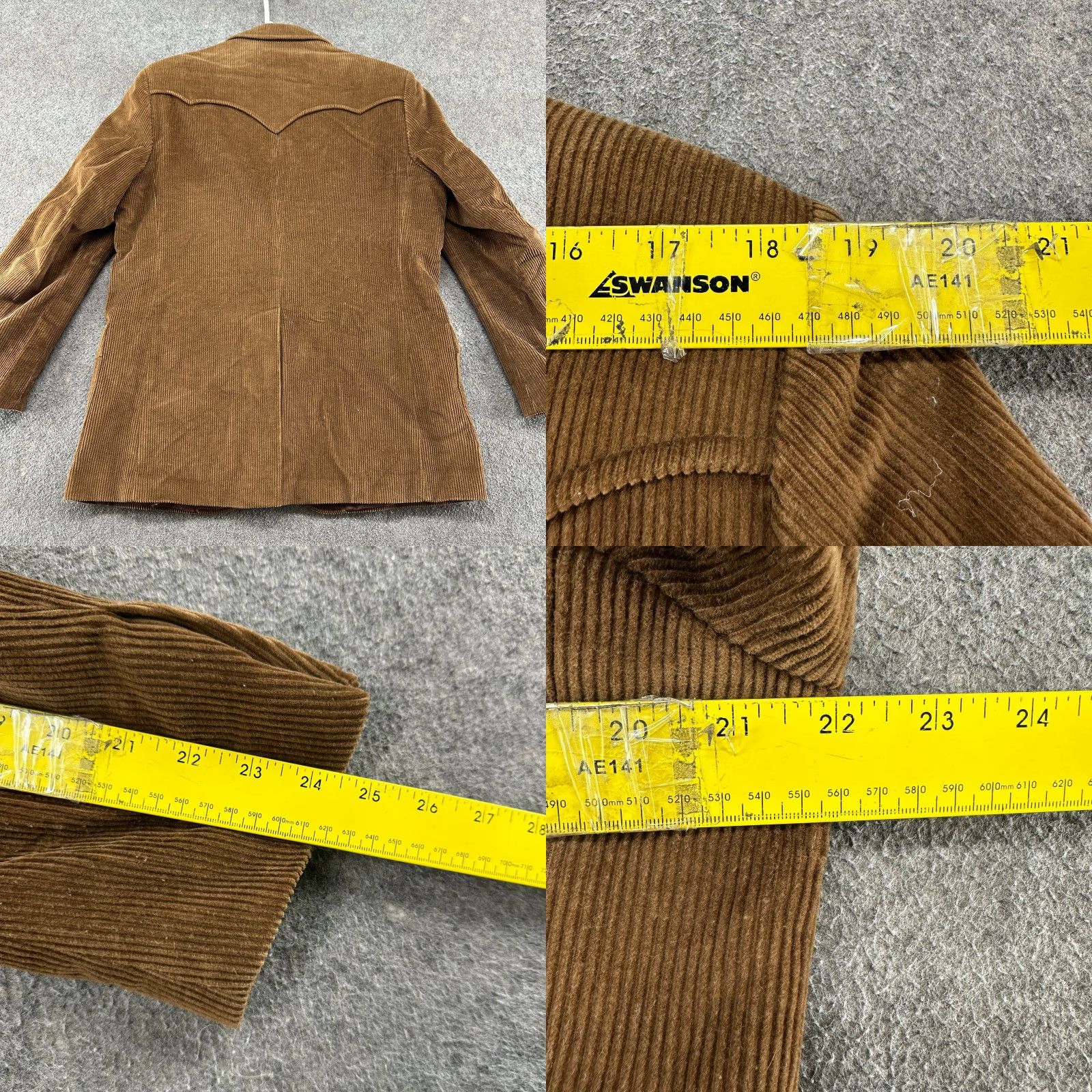Vintage VINTAGE Brad Whitney Jacket Mens 42 Brown Corduroy Blazer Coat Lined 70s Pea Coat Wide Corduroy 90s Casual Business Mens Jacket Size 42R - 8 Thumbnail