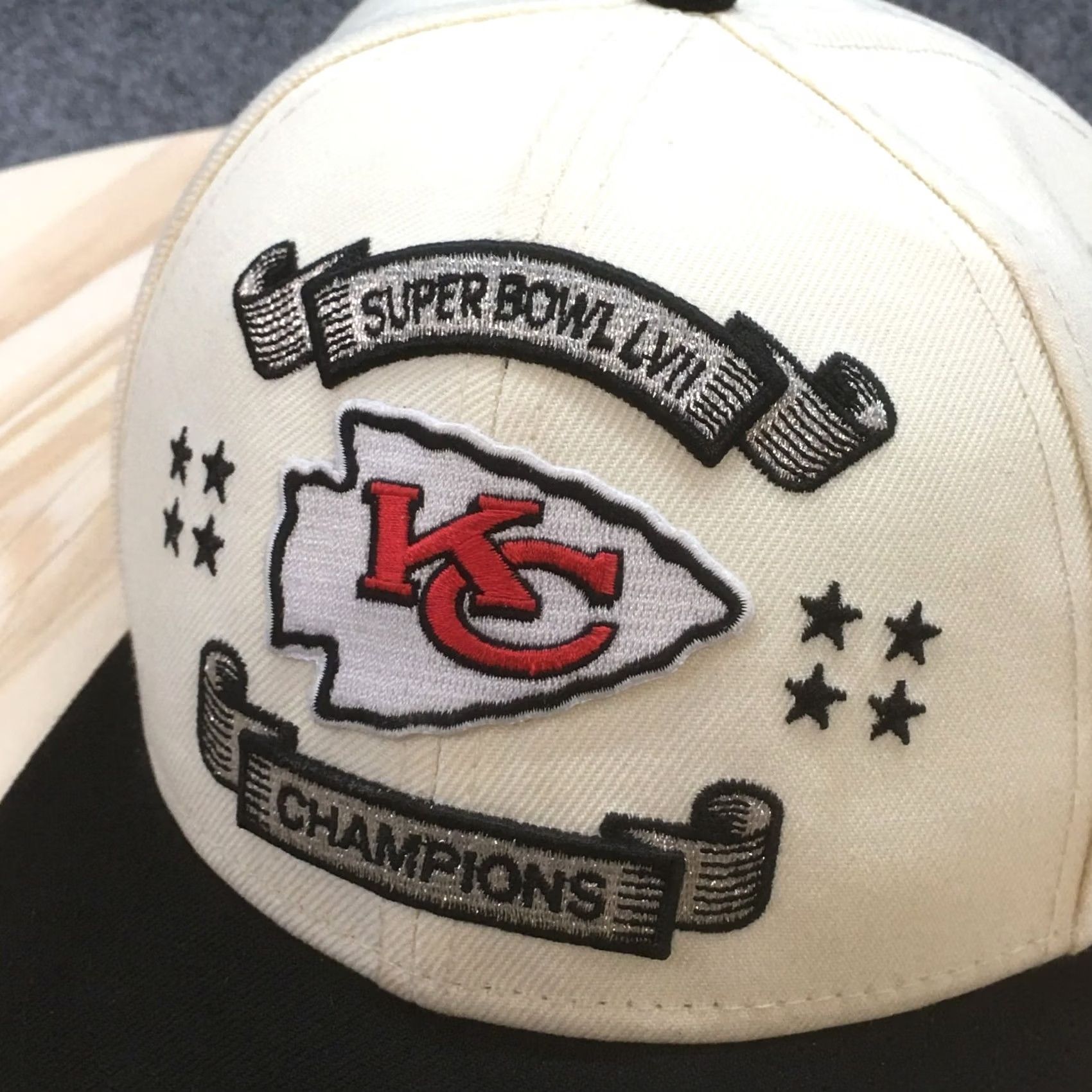 New Era Kansas City Chief Superbowl 57 Baseball Hat Mens White One Size Embroidered Logo Size ONE SIZE - 3 Thumbnail