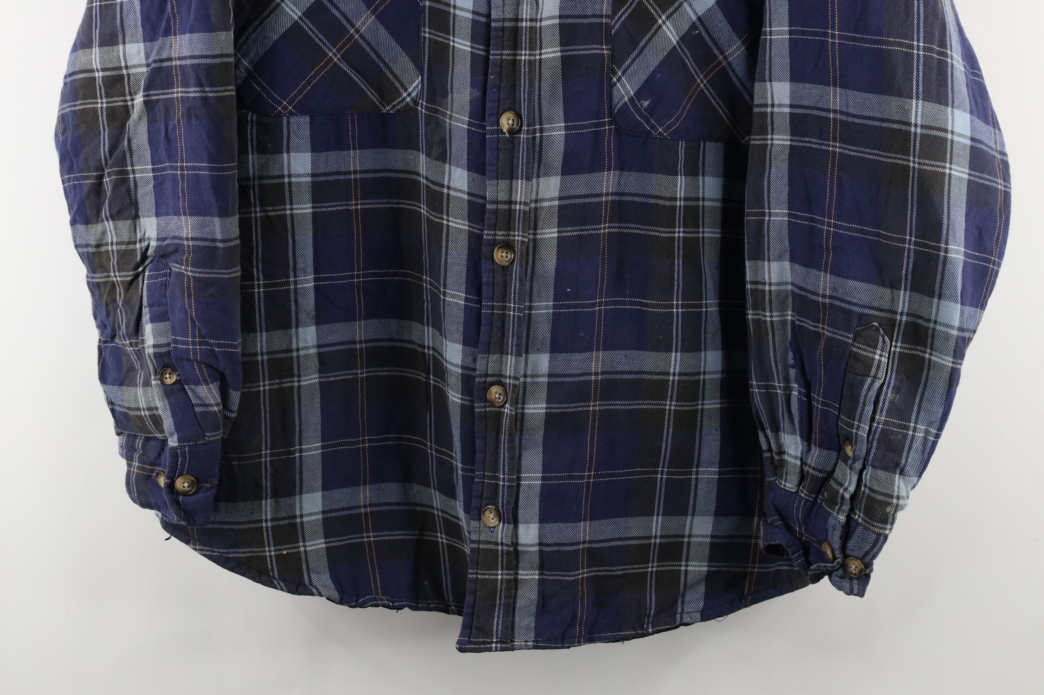 Vintage Vintage 90s Streetwear Quilted Flannel Button Shirt Jacket Size US L / EU 52-54 / 3 - 3 Thumbnail