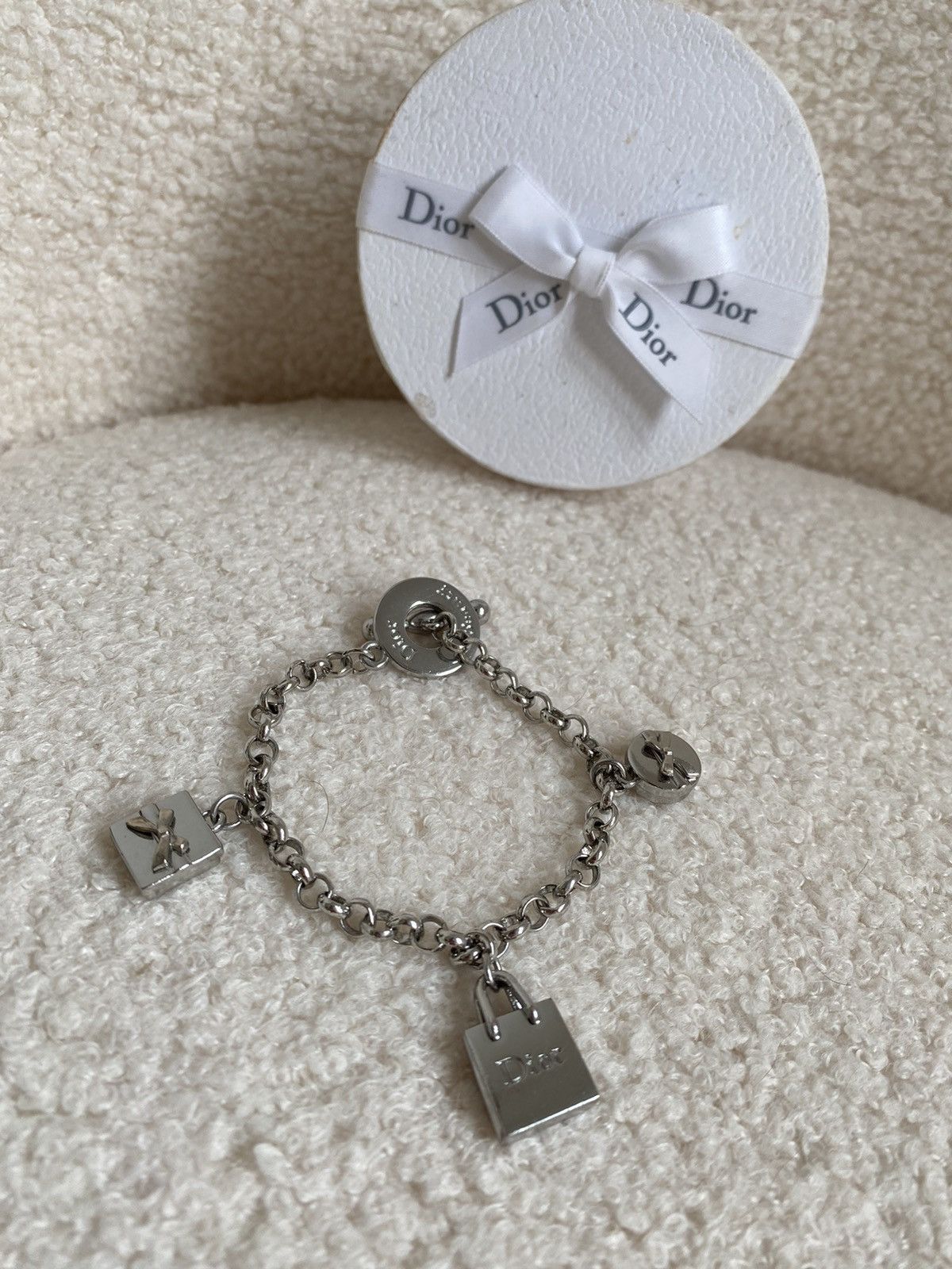 Dior charm bracelet in silver tone