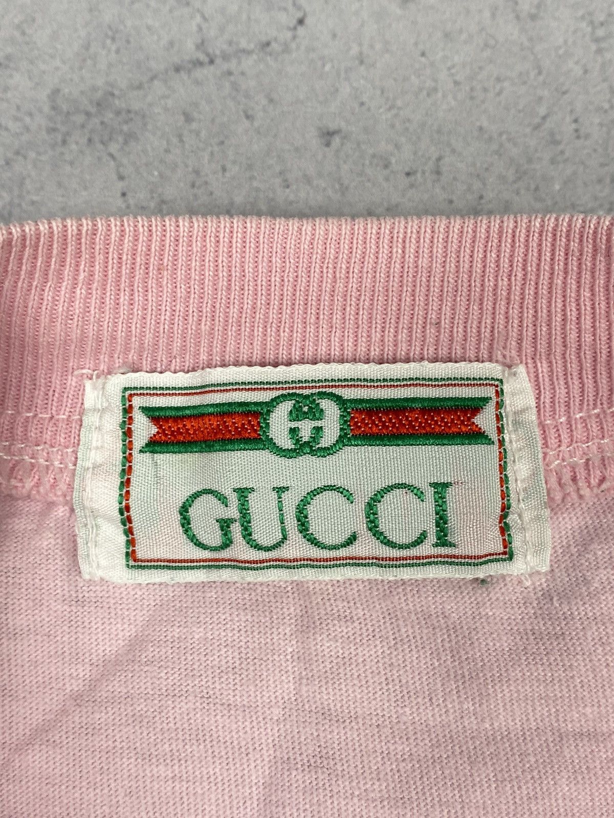 Vintage Vintage 90s Gucci Italy Emroidered Logo Pink Bootleg Tee Size US M / EU 48-50 / 2 - 9 Thumbnail
