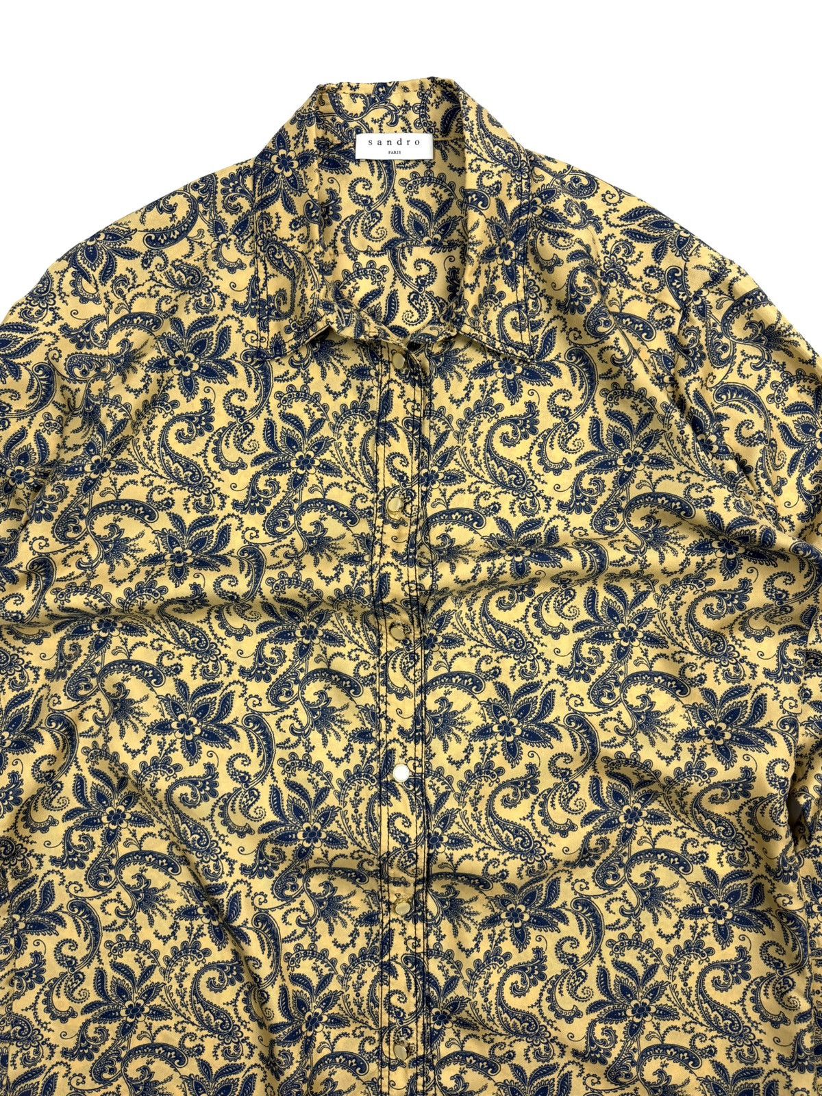 Sandro rare Sandro Paris 100% Silk Paisley Button Up Shirt Blouse Size L / US 10 / IT 46 - 7 Thumbnail