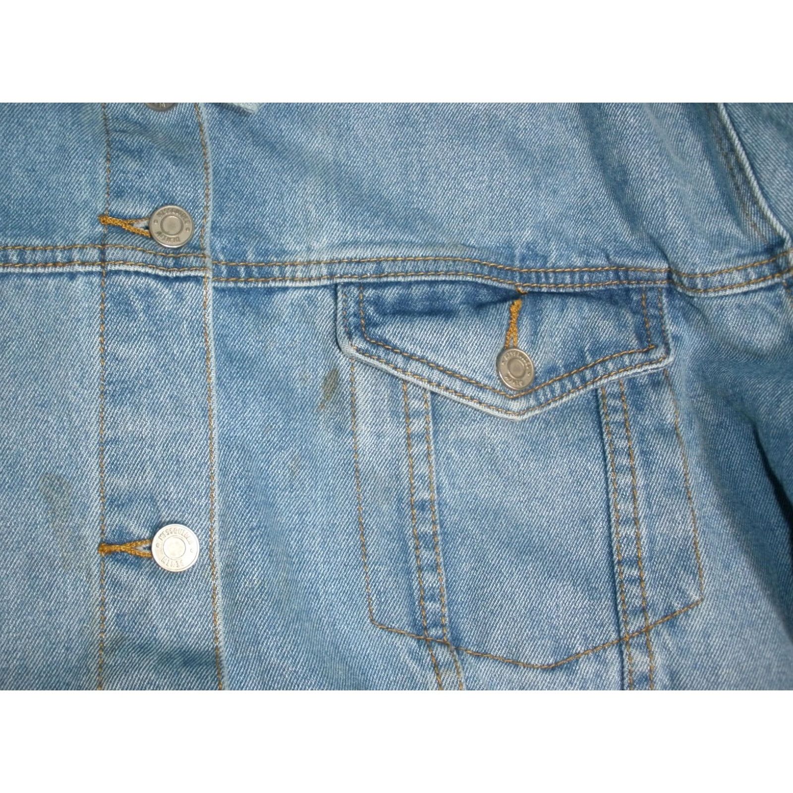 Missguided Miss Guided Denim Jacket Women's 12 Vintage Button Up VTG Denim Jacket Black Blue Size 34" / US 12 / IT 48 - 5 Thumbnail
