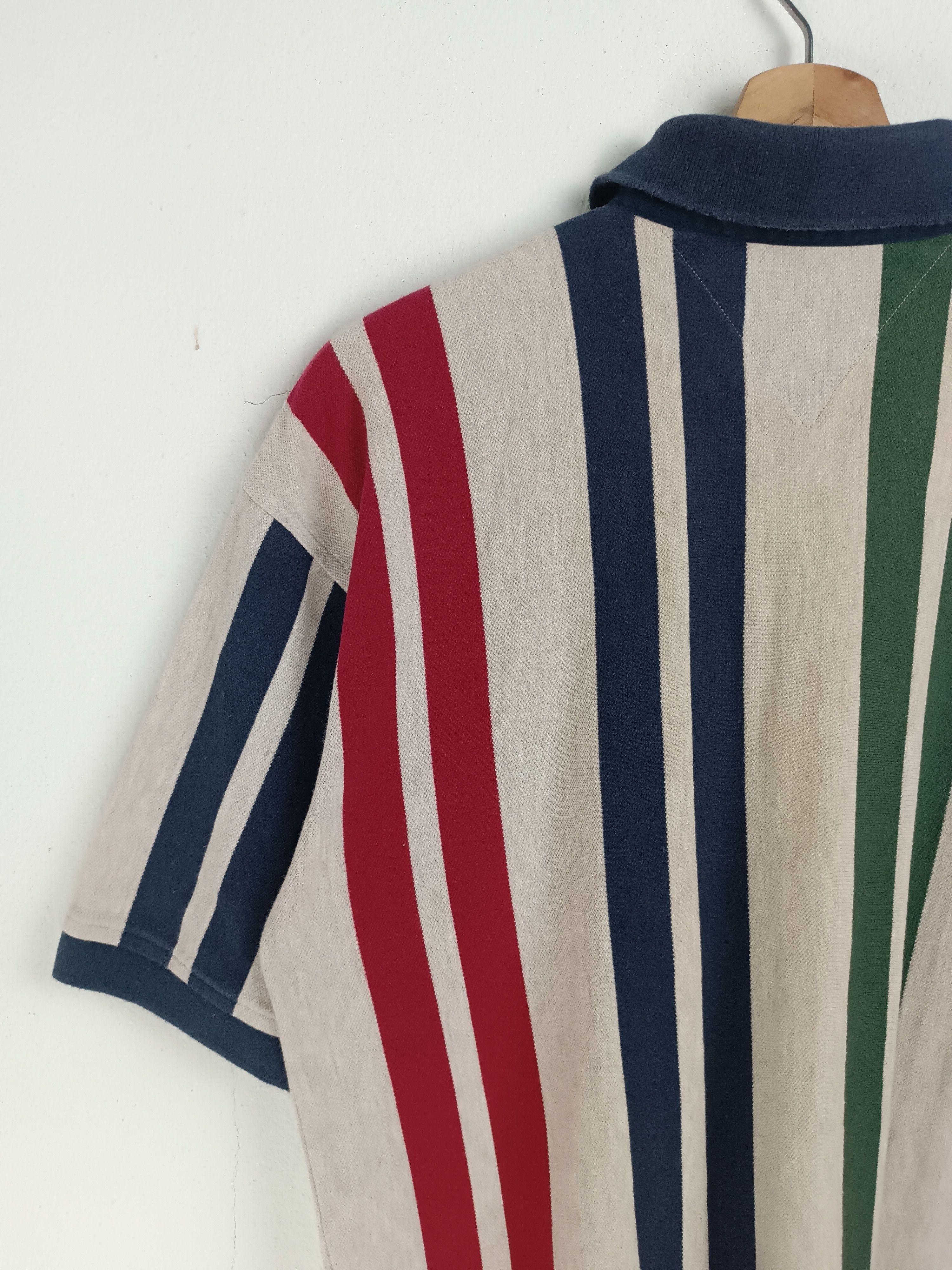 Tommy Hilfiger VINTAGE 90'S TOMMY HILFIGER STRIPE POLO VERY RARE PIECE Size US M / EU 48-50 / 2 - 15 Thumbnail