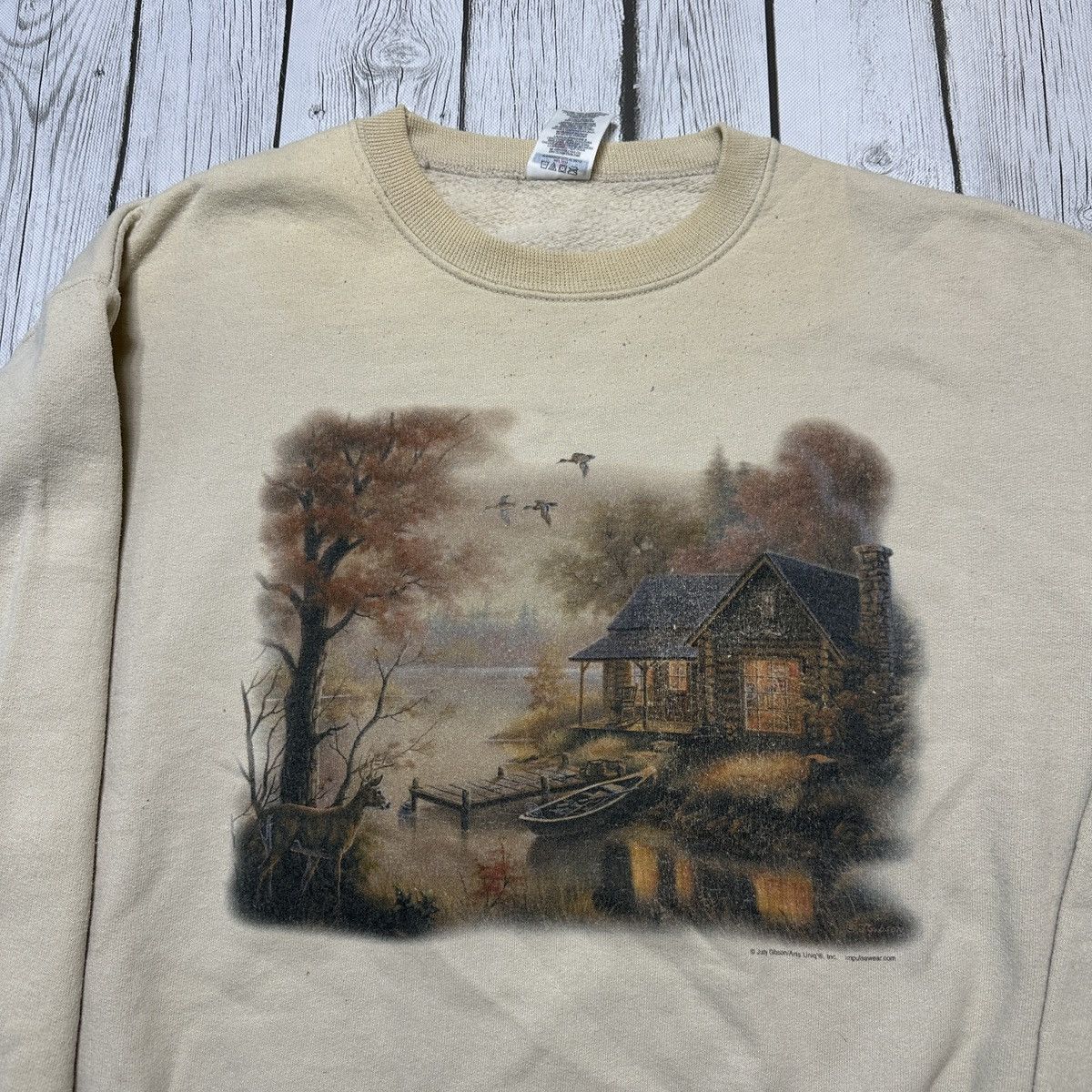 Jerzees × Vintage Vintage Nature sweatshirt Size US L / EU 52-54 / 3 - 3 Thumbnail