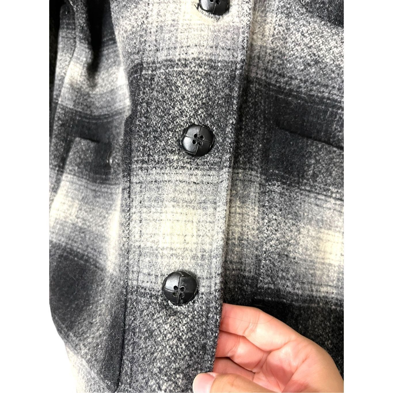 Other Vintage Harris/Wallace Petites Black Plaid Wool Blend Shacke Size XS / US 0-2 / IT 36-38 - 4 Thumbnail