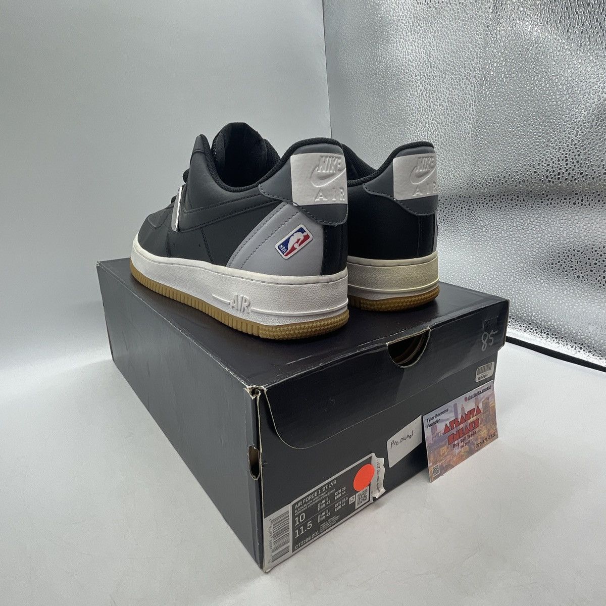 Nike NBA x air force 1 black wolf grey Size US 10 / EU 43 - 4 Thumbnail