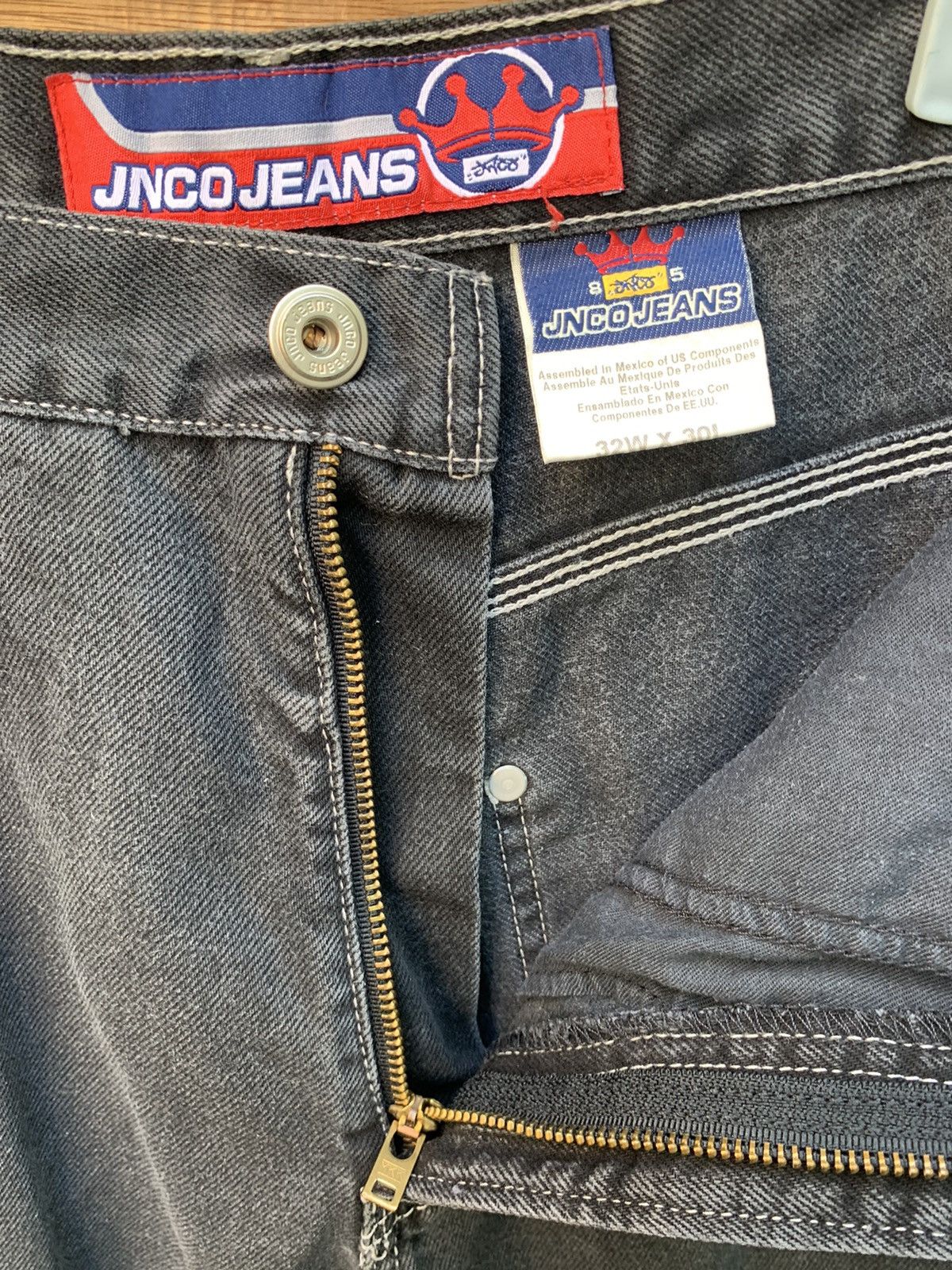 JNCO Rare!! JNCO JEANS Baggy Carpenter Crown Embroidered Denim Size US 31 - 14 Thumbnail