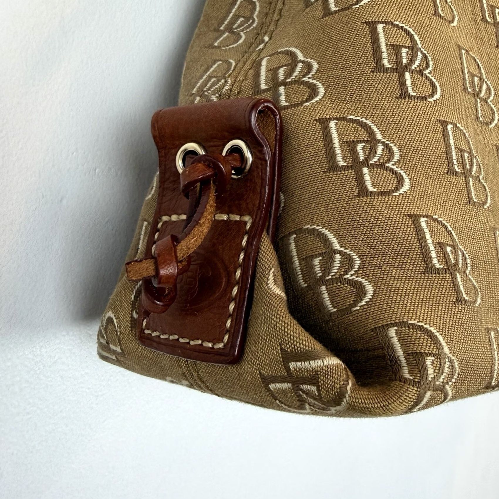 Dooney & Bourke Dooney & Bourke Monogram Hobo Bag Prairie Winds Anniversary Brown Leather Monogram Zipper Bag Women Medium Size ONE SIZE - 5 Thumbnail