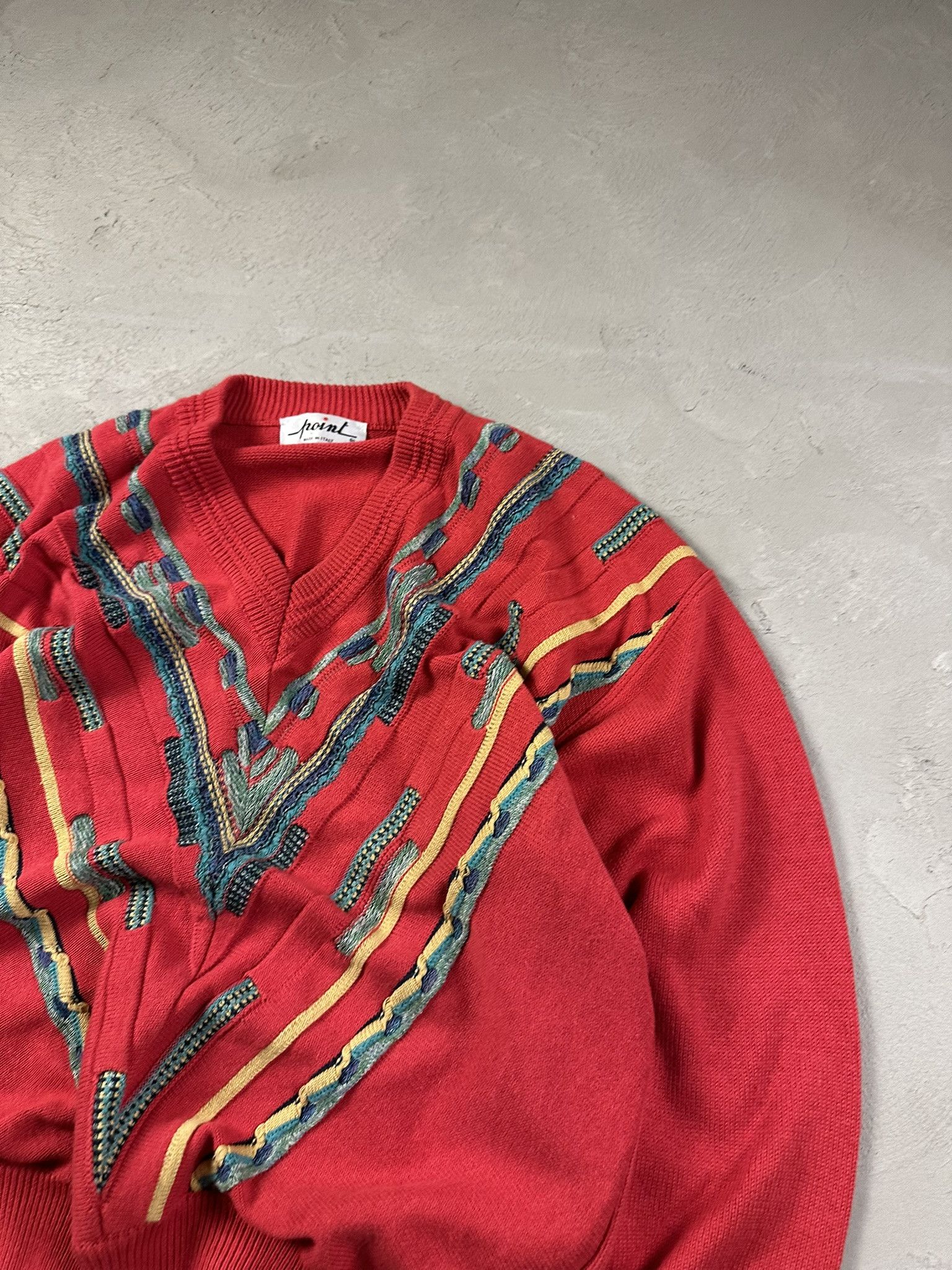 Vintage 80s Vintage Italian 3D Cable Oversized Boxy Sweater Size US M / EU 48-50 / 2 - 7 Thumbnail