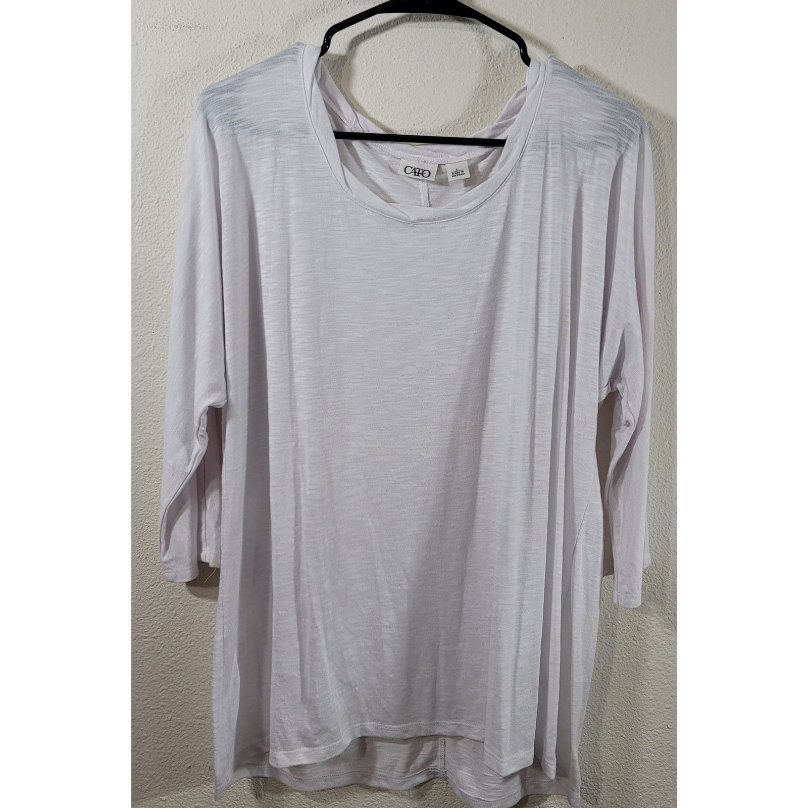 Other Cato White Slub Knit Twisted Round Neck Top Large Soft Size L / US 10 / IT 46 - 5 Thumbnail